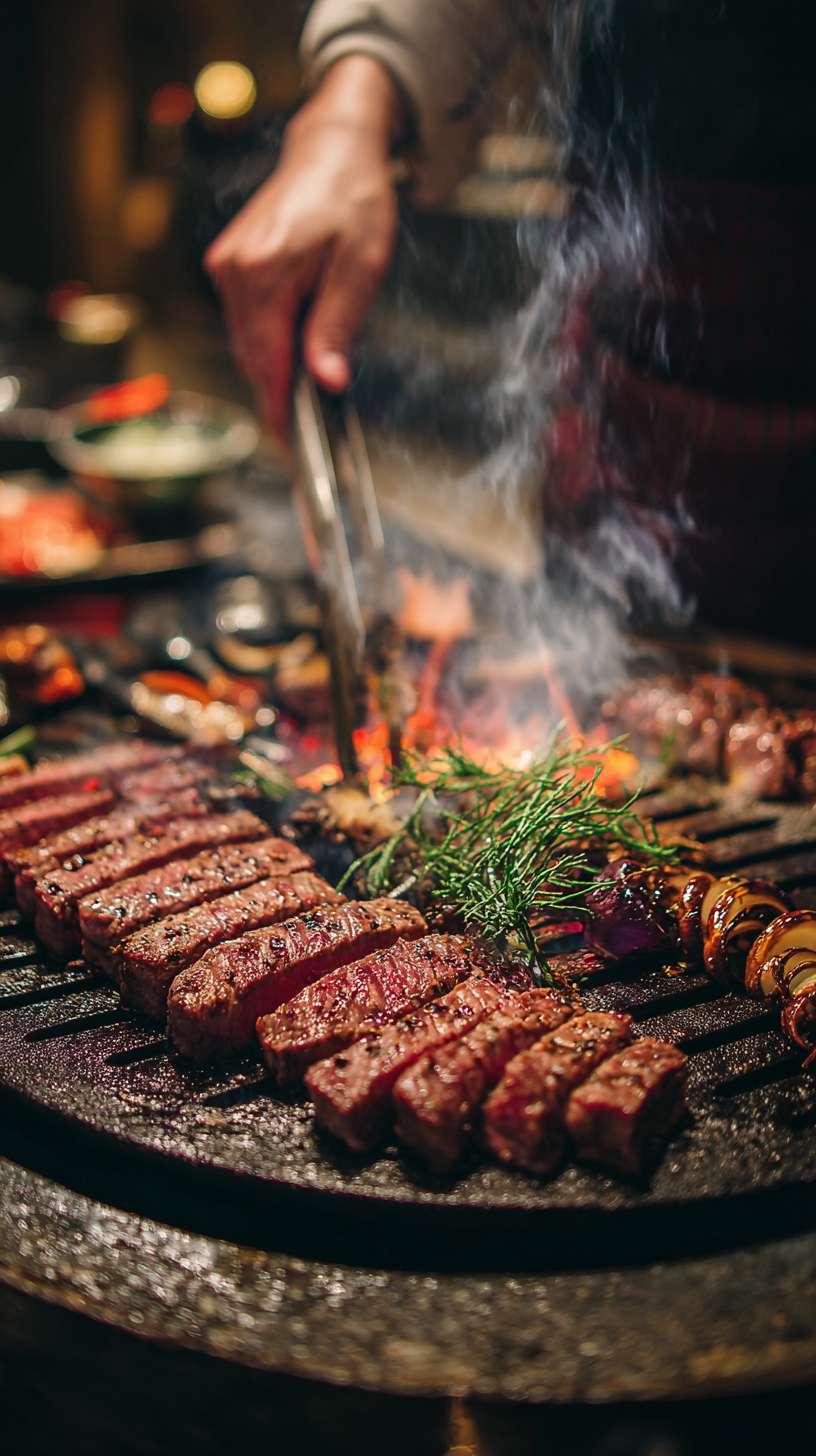 兰州烤肉 --ar 9:16 --v 7 --stylize 100 --fast --no 水印