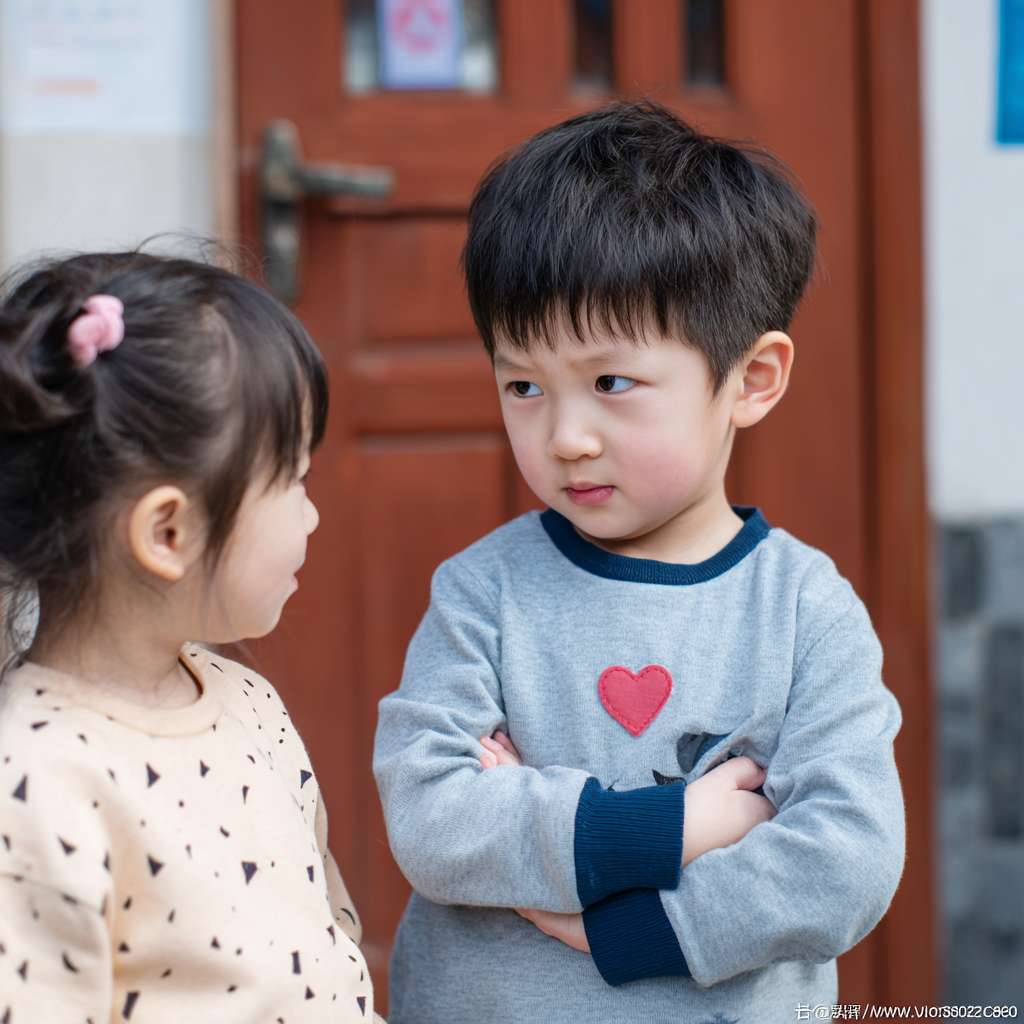 孩子突然变“刺头”？其实是进入“心理断乳期”！
最近发现我家宝贝开始反驳我、锁门，甚至对同伴的评价特别敏感，真是让我心累！每次跟他聊起来，感觉就像在和“刺头”对峙，心里不禁在想：“这孩子怎么突然叛逆了？”😩   需要一张小红书笔记封面图，孩子摔门瞬间，父母惊讶在门外 --ar 1:1 --v 7 --stylize 100 --fast --no 水印