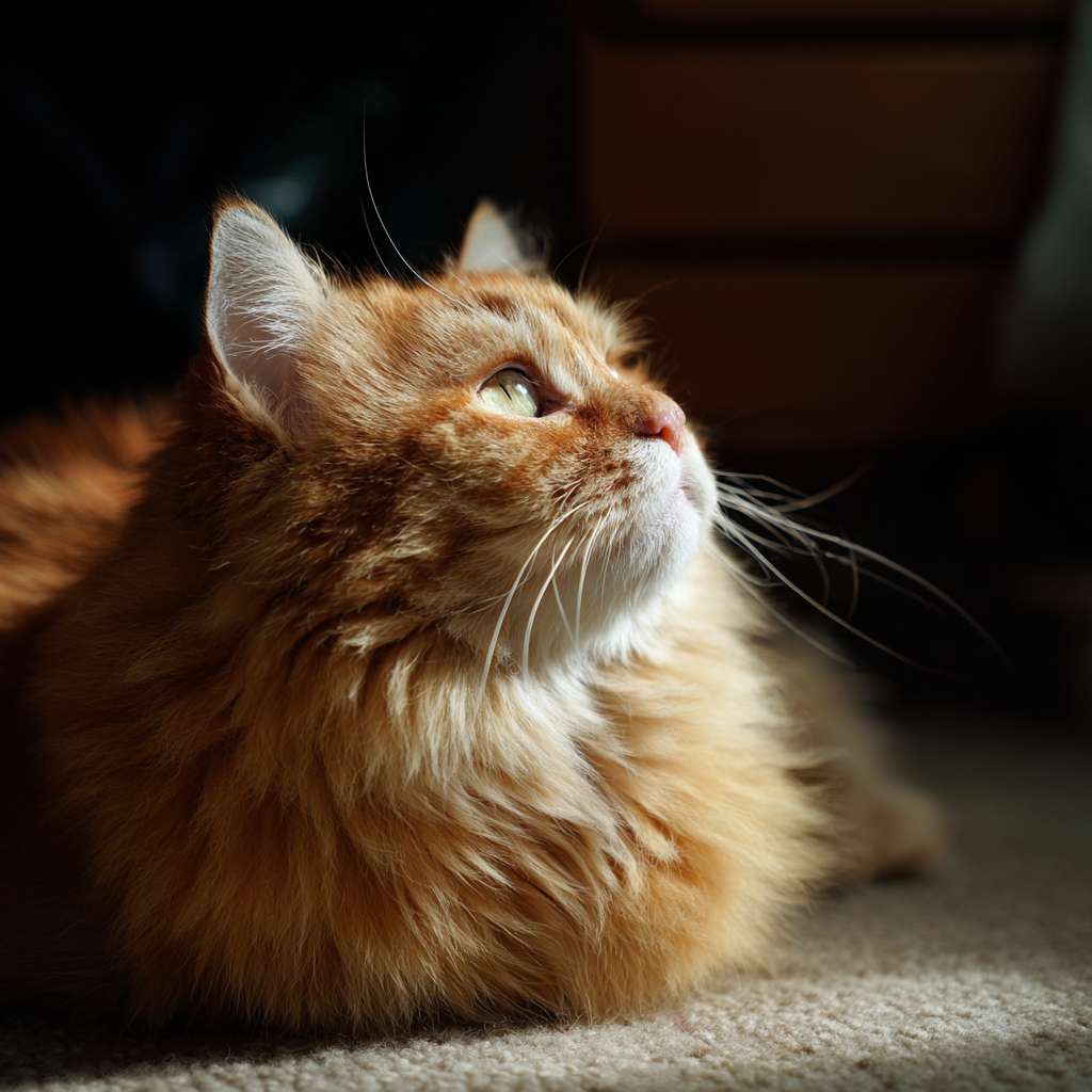 一只橘猫，很胖，很慵懒，四周柔和的光线 --ar 1:1 --v 7 --stylize 100 --fast --no 水印