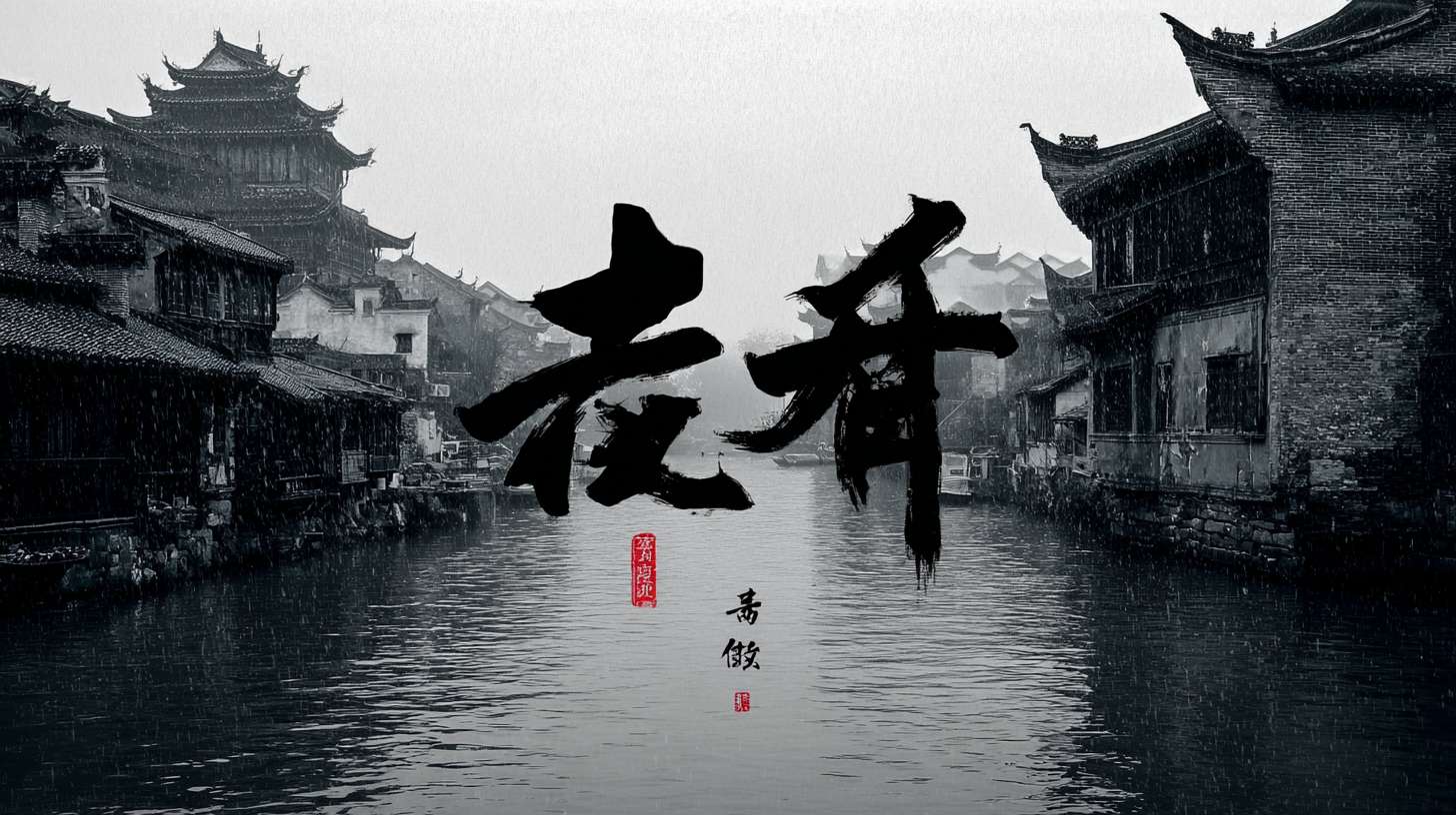 分镜头脚本，黑白，一共5个镜头，1 长江俯瞰画面，2 镜头跟随流动的江水进入长江水中，3 镜头从水中出来，画面出现一个青石板的古建筑，名为邾城，4 镜头略过城墙，江水汇聚成“新洲”二字，5 “新洲”二字分解成现代的都市，楼宇拔地而起。 --ar 16:9 --v 7 --stylize 100 --fast --no 水印
