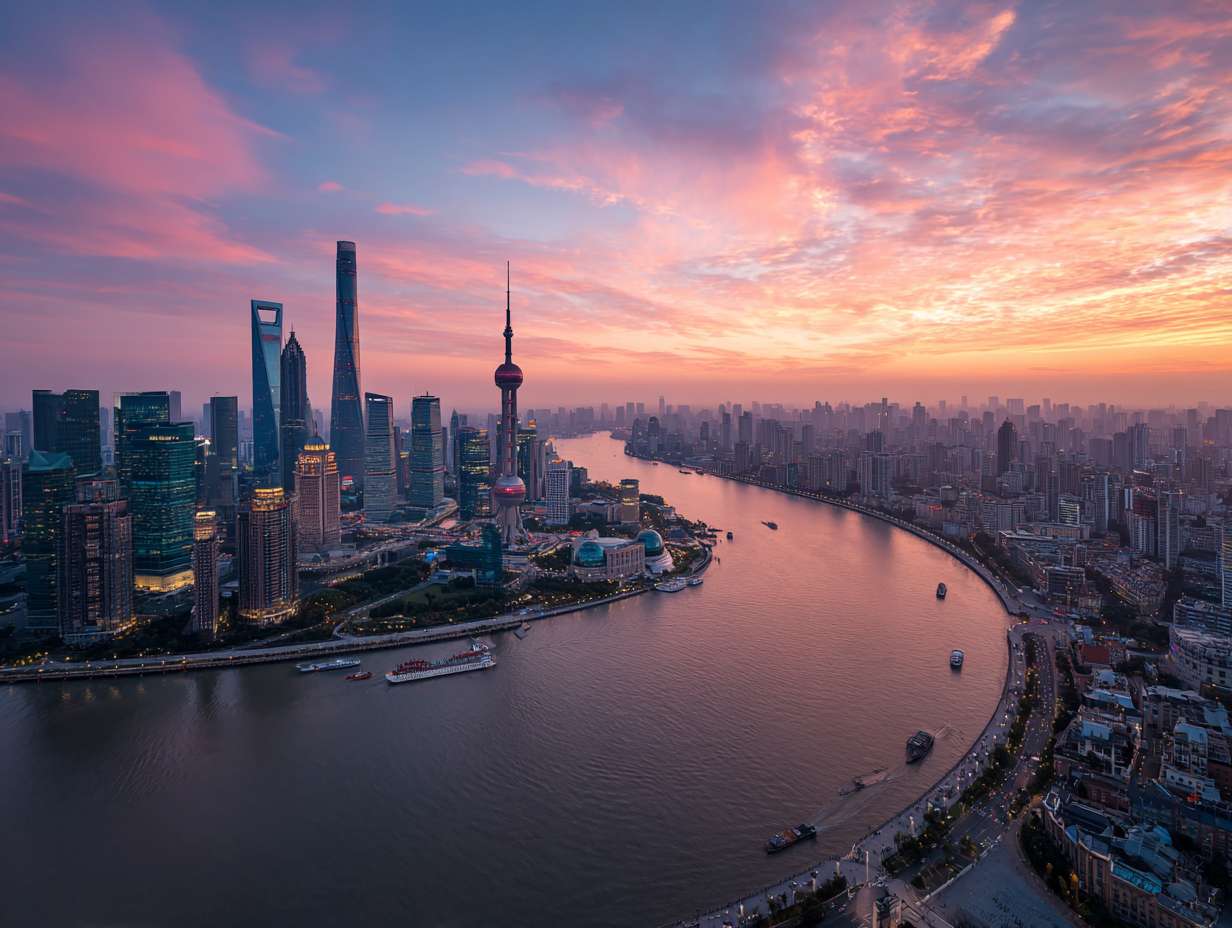 写实摄影，上海陆家嘴早晨航拍 --ar 4:3 --v 7 --stylize 100 --fast --no 水印