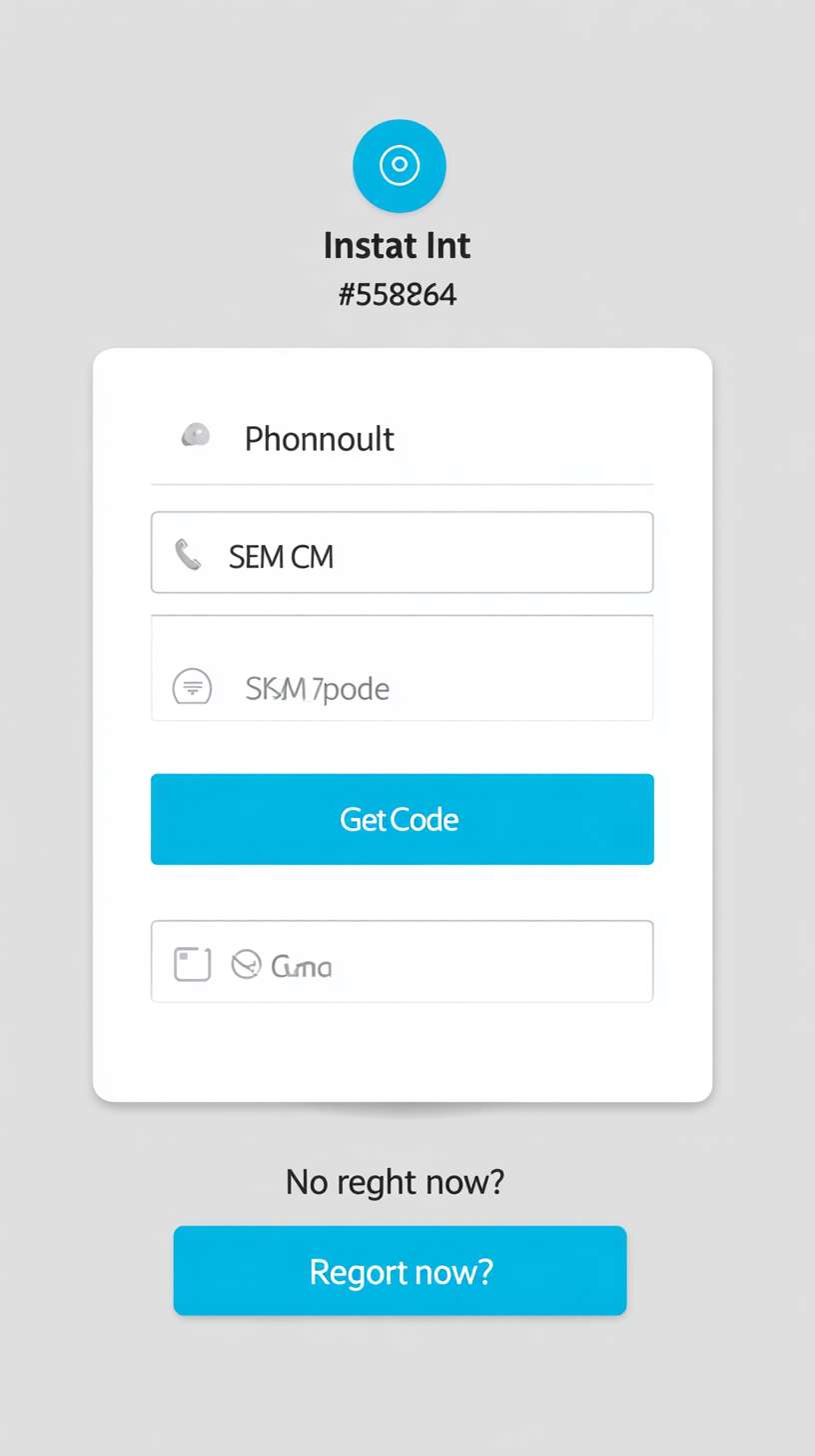 1. 登录页面关键词
Mobile app login screen, minimalist flat design, light gray background (#F5F5F5), centered white card with rounded corners, phone number input field (left phone icon, gray hint text), verification code input field (left SMS icon, right "Get Code" blue text button), large blue (#2196F3) login button (white bold text), bottom text "No account?" (gray) + "Register now" (blue, no underline), top app logo (circle) + "Instant Chat" title (bold black text), clean interface, no extra elements --ar 9:16 --v 7 --stylize 100 --fast --no 水印