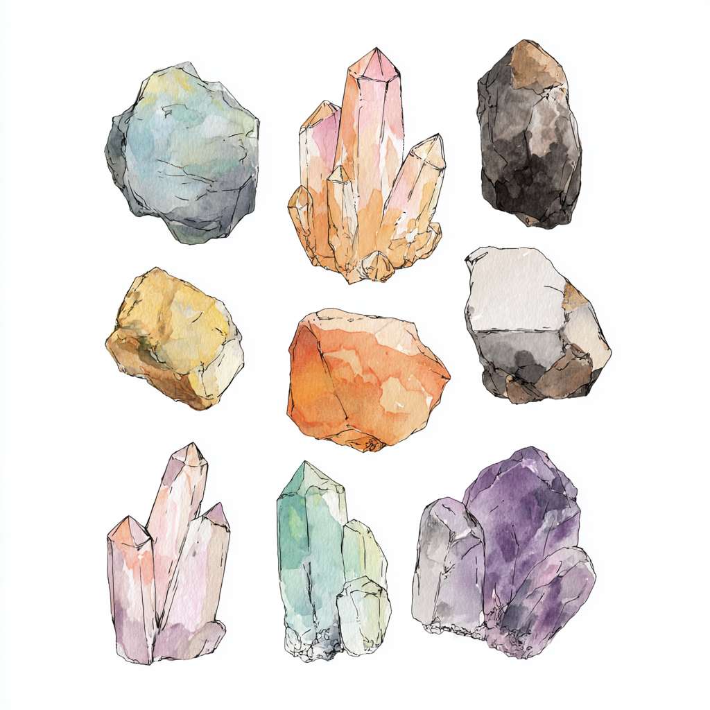 生成手绘风石头，要求自然生成的石头，很小，不是很高，有颜色，没有背景，是很普通的石头，手绘风，俯视视角，简约风 --ar 1:1 --v 7 --stylize 100 --fast --no 水印