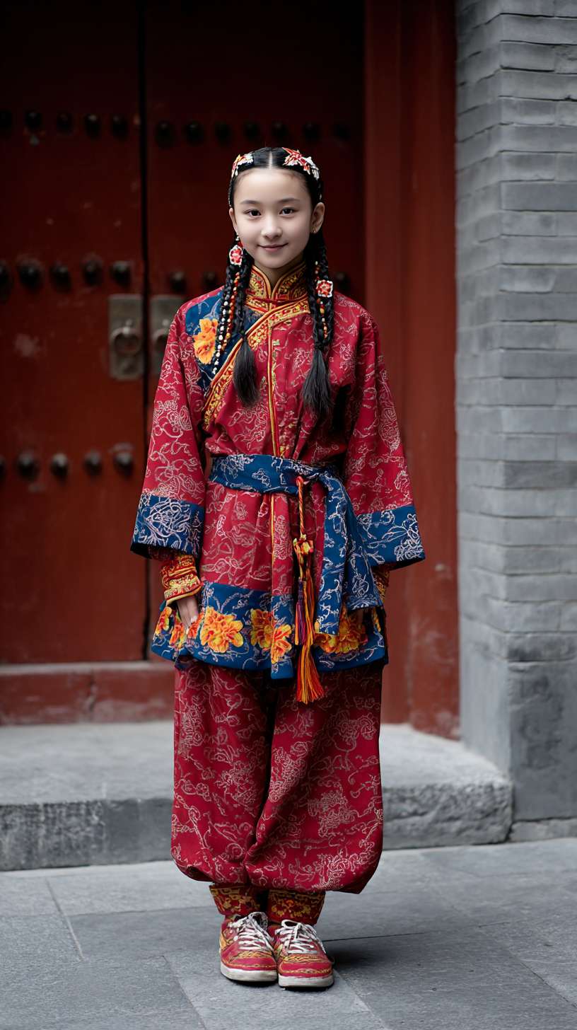 新疆天山脚下穿民族服装的女孩，热巴型 --ar 9:16 --v 7 --stylize 100 --fast --no 水印