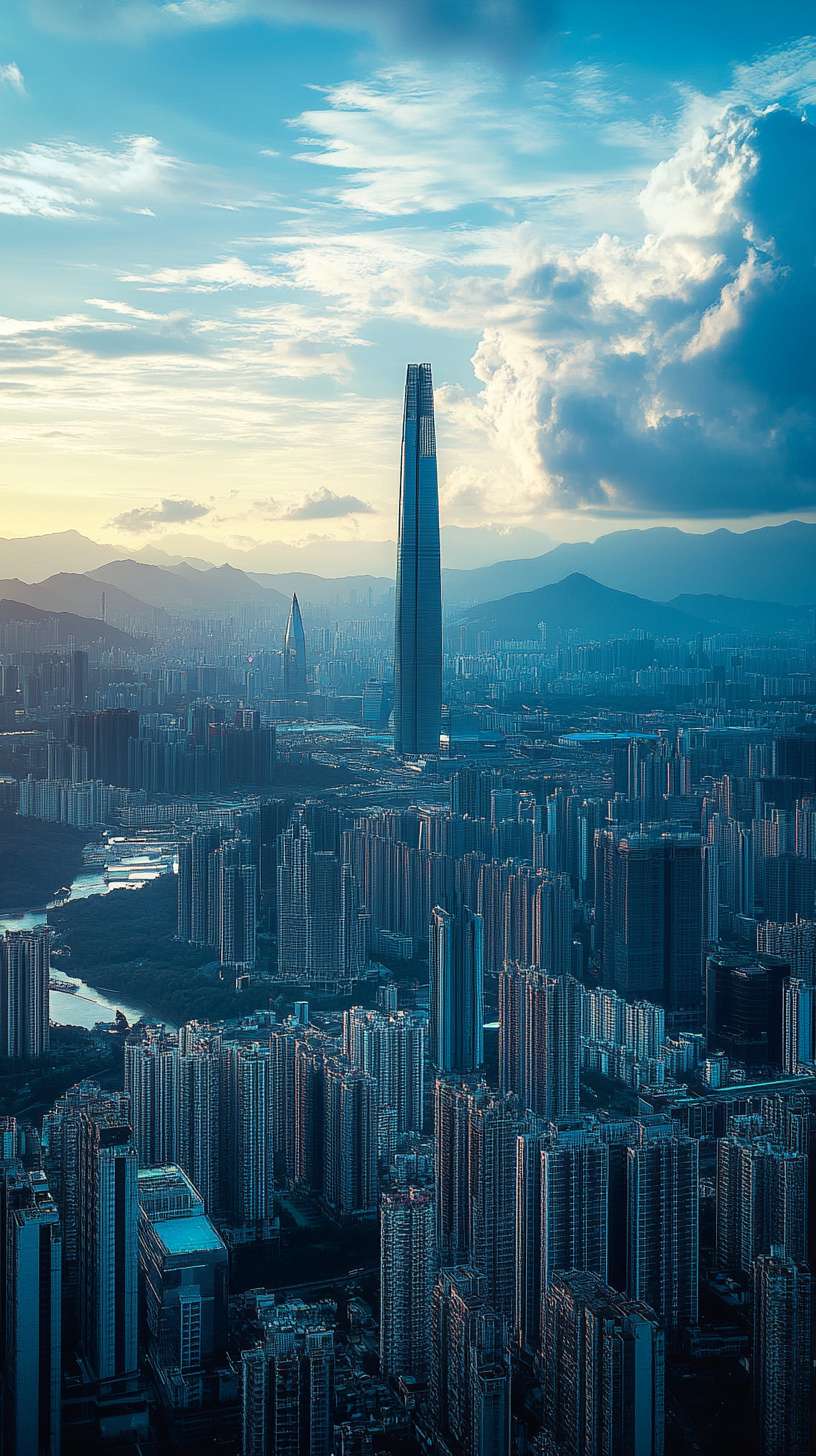 2050年深圳 低碳 新能源 未来 市民中心，真实高清 --ar 9:16 --v 6.1 --stylize 100 --fast