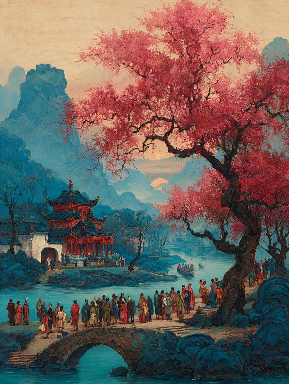 中秋节海报背景图 --ar 3:4 --v 7 --stylize 100 --fast --no 水印