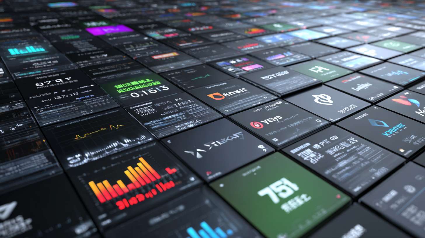"Animate 75+ AI accelerator cards (Nvidia, Kunlun, Suiyuan, etc.) rising from the ground like tiles. Each card displays a unique logo and technical specs in floating text. Add a grid overlay with dynamic resource allocation bars." --ar 16:9 --v 7 --stylize 100 --fast