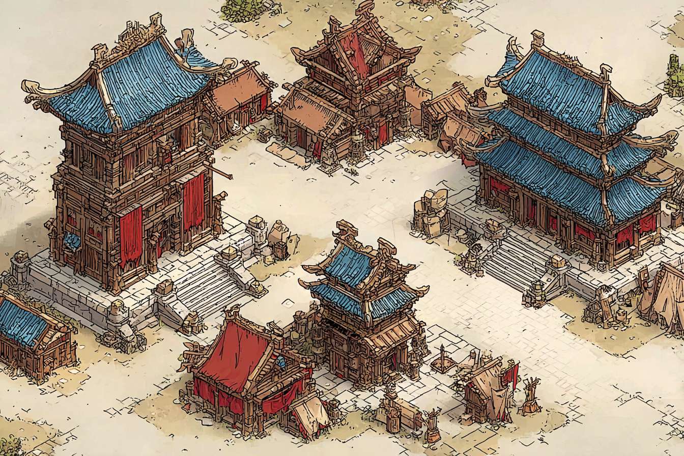 https://img-xpc-mj0.xpccdn.com/prod/txt2img/144f5ec5-9a55-4be7-9749-c0984c71c99f/5e9f5d0e-417f-42b8-989d-05ef72a9c695_0_2.png~tplv-5yakomv5zn-auto-v1%3A1024%3A0%3Aq75.jpg 生成类似风格的战国时期建筑，空白背景，俯视视角 --ar 3:2 --v 7 --stylize 100 --fast --iw 1 --sref https://img-xpc-mj0.xpccdn.com/prod/txt2img/96b61c3a-342f-422f-a5e9-39b32dc574c7/ab983f11-d845-473e-b81b-8a352f21f7cf_0_0.png~tplv-5yakomv5zn-auto-v1%3A1024%3A0%3Aq75.jpg https://img-xpc-mj0.xpccdn.com/prod/txt2img/90ebc8c3-a77e-4a22-857b-e8fd3136ba5b/19d8bffe-75a0-47e5-8e6a-b367a0780b8e_0_3.png~tplv-5yakomv5zn-auto-v1%3A1024%3A0%3Aq75.jpg::4.4 --sw 270 --no 水印