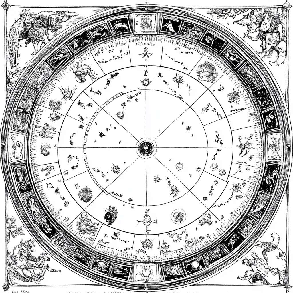 线稿图，手抄报，2025年日历，每一天都要有生肖 --ar 1:1 --v 6.1 --stylize 100 --fast