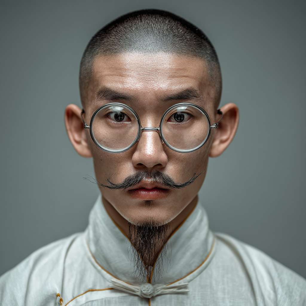 成都肌肉男圆脸眼睛络腮胡白袜 --ar 1:1 --v 7 --stylize 100 --fast --no 水印