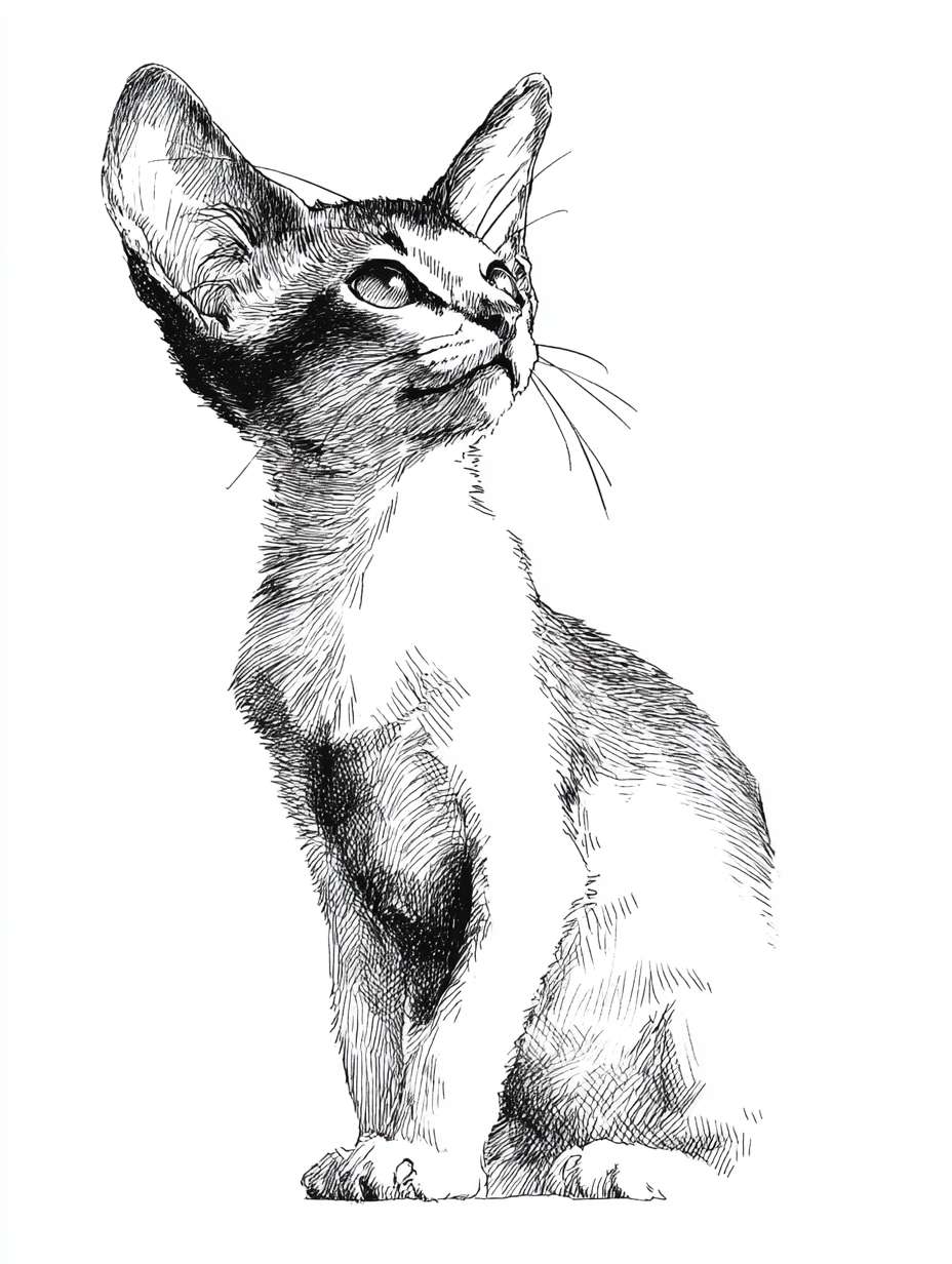 线稿，黑白，小猫 --ar 3:4 --v 7 --stylize 100 --fast --no 水印