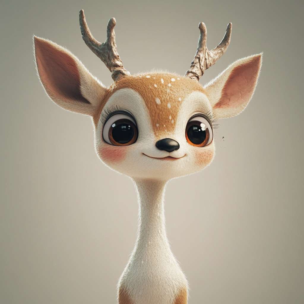 生成二次元人物，具有鹿的特征 --ar 1:1 --v 6.1 --stylize 100 --fast
