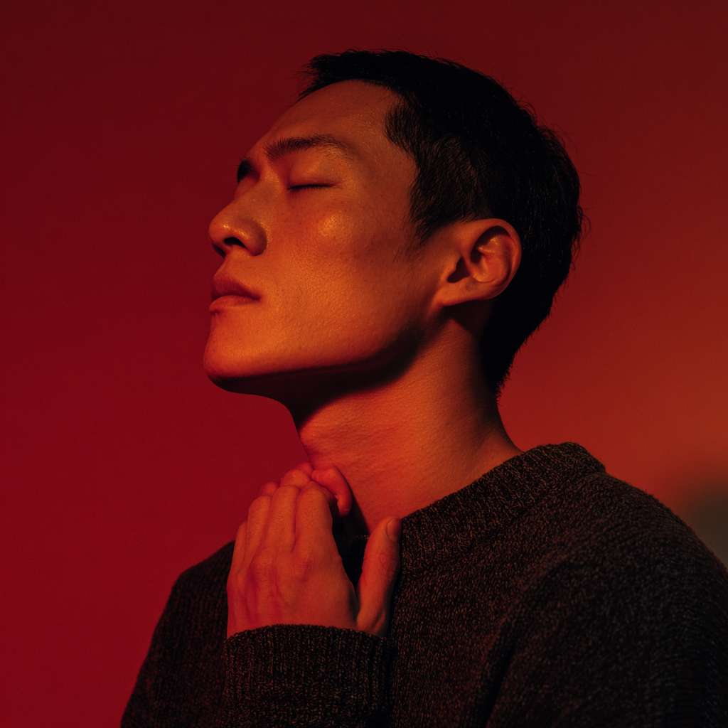 A picture of an Asian person peacefully slapping their cubital fossa --ar 1:1 --v 7 --stylize 100 --fast
