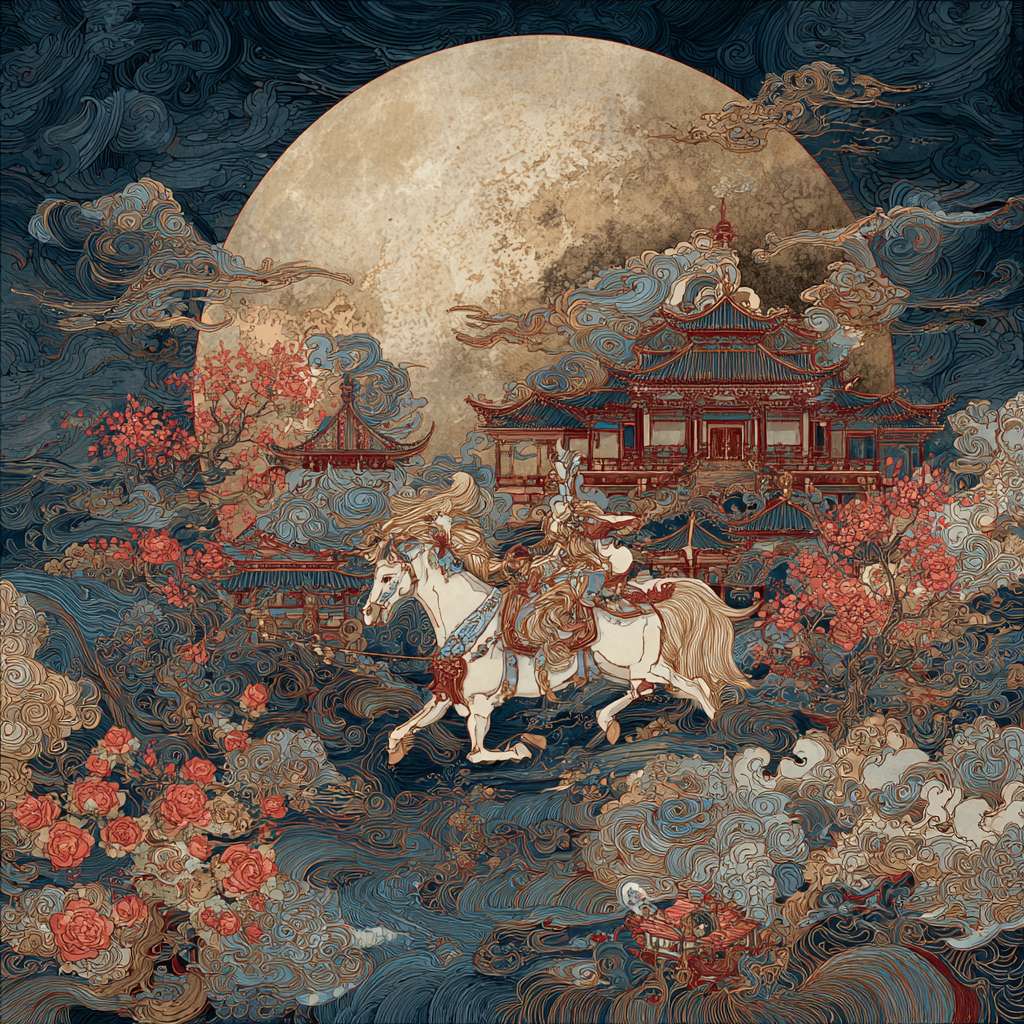 大唐皇宫 --ar 1:1 --v 7 --stylize 100 --fast --no 水印