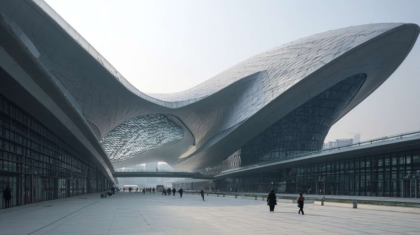 科幻朋克城市火车站建筑，未来朋克城市建筑，科幻建筑，未来城市建筑，未来科幻朋克建筑 --ar 16:9 --v 7 --stylize 100 --fast --no 水印