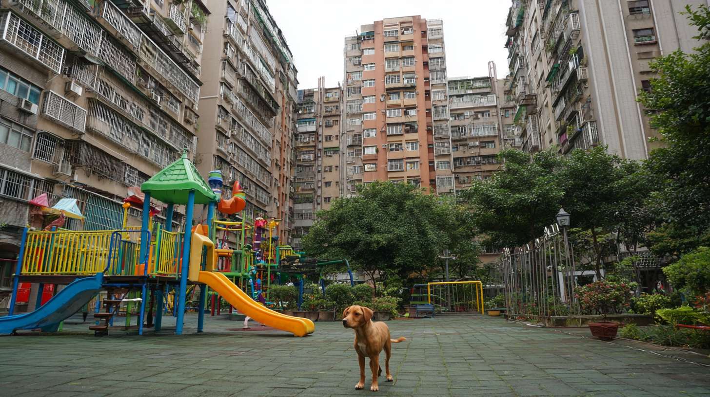 小动物们生活的城市，里边有狗狗警察局，环尾狐猴游乐场，水獭餐馆， --ar 16:9 --v 7 --stylize 100 --fast --no 水印