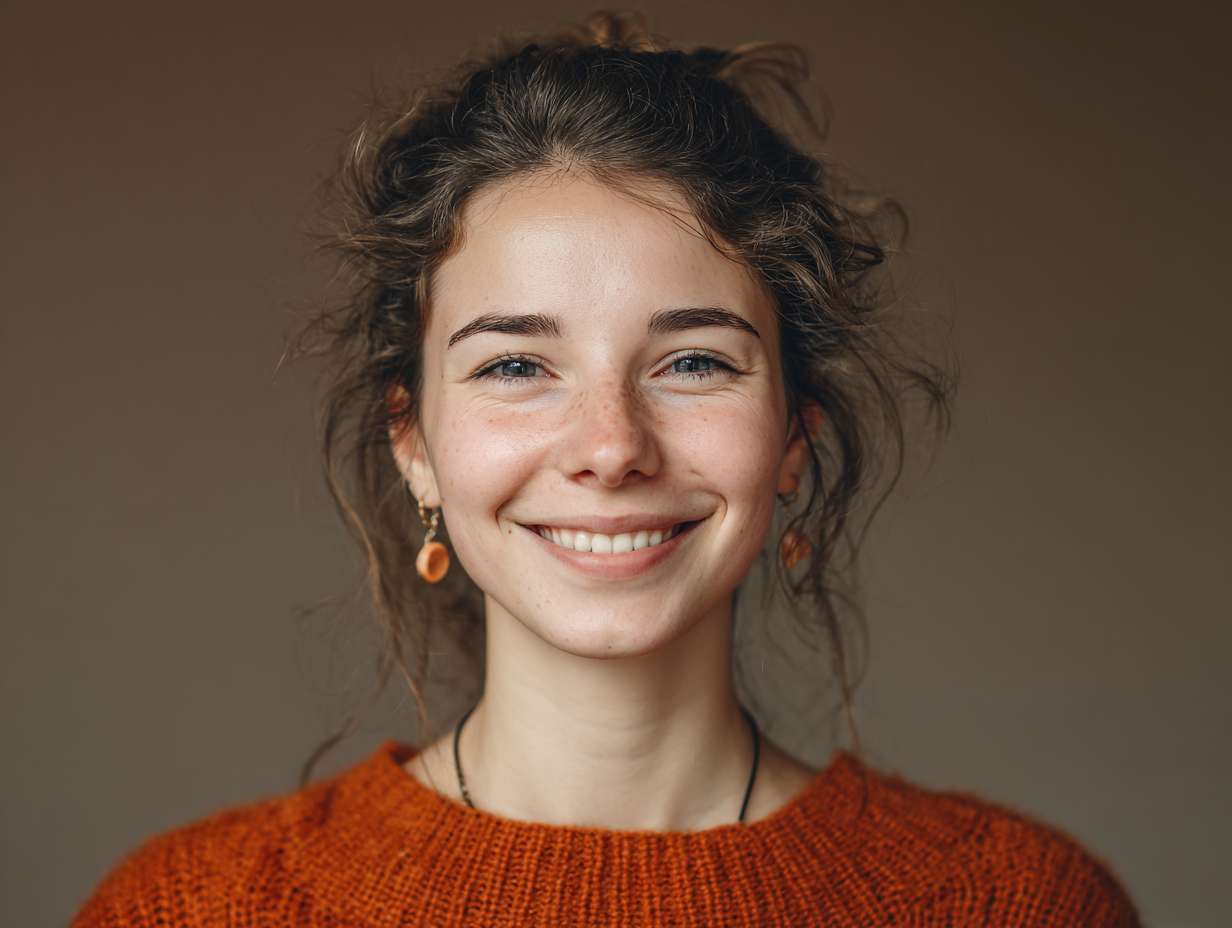 Home tutor, professional ID photo, warm and approachable, no earrings --ar 4:3 --v 7 --stylize 100 --fast