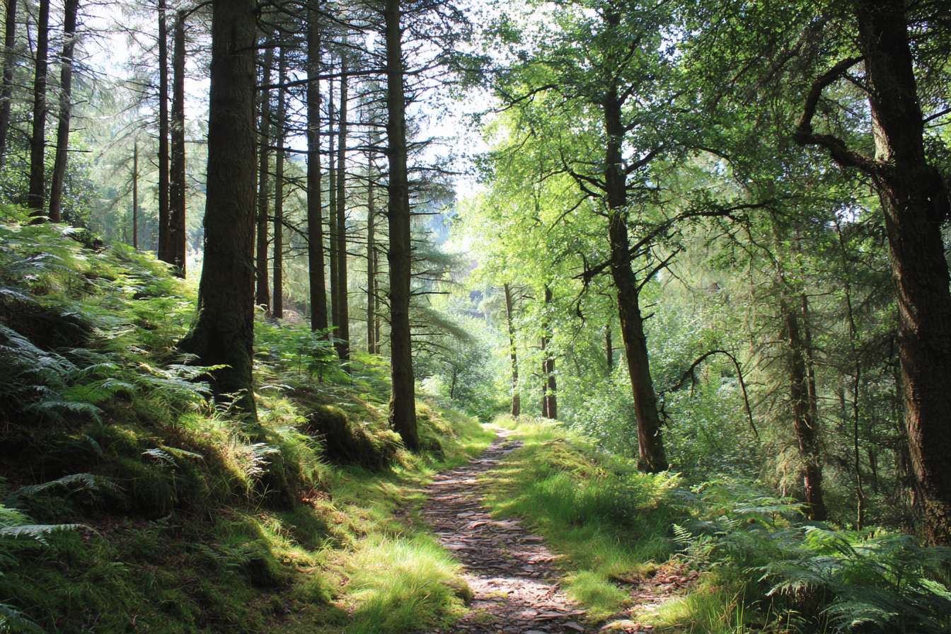 forest mindfulness walks --ar 3:2 --v 7 --stylize 100 --fast