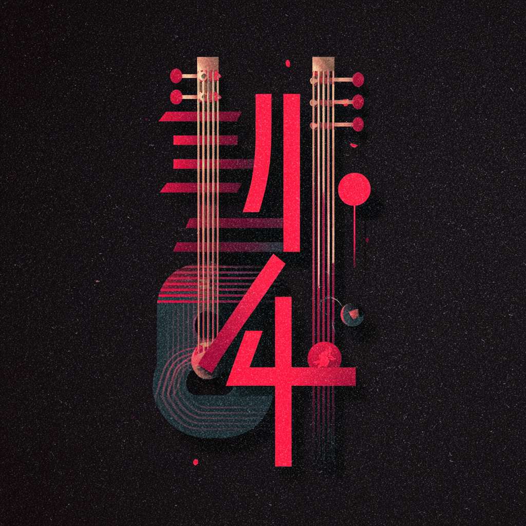 风铃吉他 4字生成一个logo 要求个性有创意 简洁 --ar 1:1 --v 7 --stylize 100 --fast --no 水印