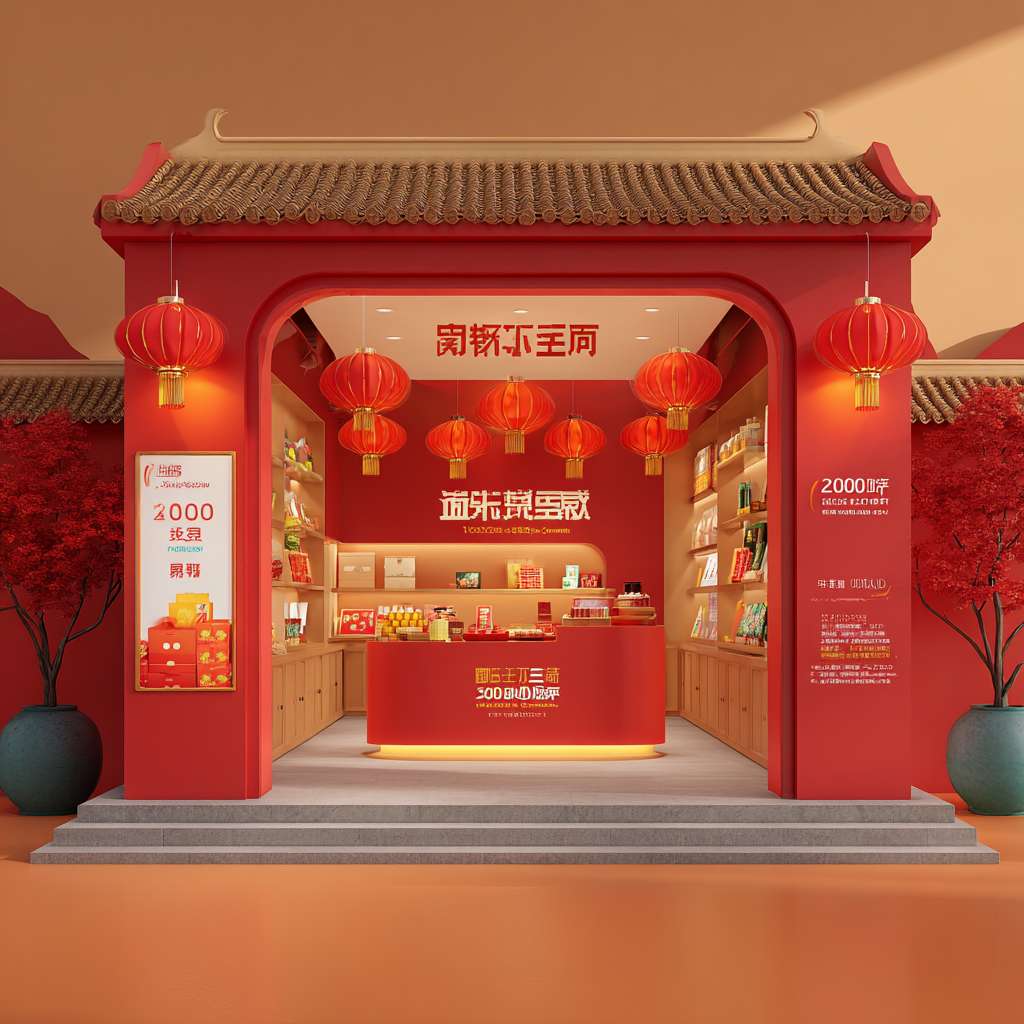 场景构图:
中式餐厅入口,中央3米高“许愿中国树”(红灯笼组成树冠,悬挂金色许愿牌),左侧家庭顾客挂许愿牌,右侧服务员举“国庆套餐”导视牌指向餐车区。背景长城纹样墙,暖黄灯光。
宣传物料:
屋顶悬挂420×297mm红底金纹海报(腾飞金龙+“满200减50”文案)
入口1.8米高展架:顶部“国庆限定烤鸭套餐298元”特写图,底部发光二维码
收银台电子屏:动态烟花特效优惠券(华表造型按钮)
餐桌:麦穗琉璃花瓶插迷你国旗,搭配“中国红蛋糕88元”桌卡
风格参数:
写实照片风格,8K超清,主光聚焦许愿树,背景柔焦。色彩:中国红(#DE2910)+鎏金(#FFD700)+月白(#F0F8FF),广角透视增强空间感。 --ar 1:1 --v 7 --stylize 100 --fast --no 水印