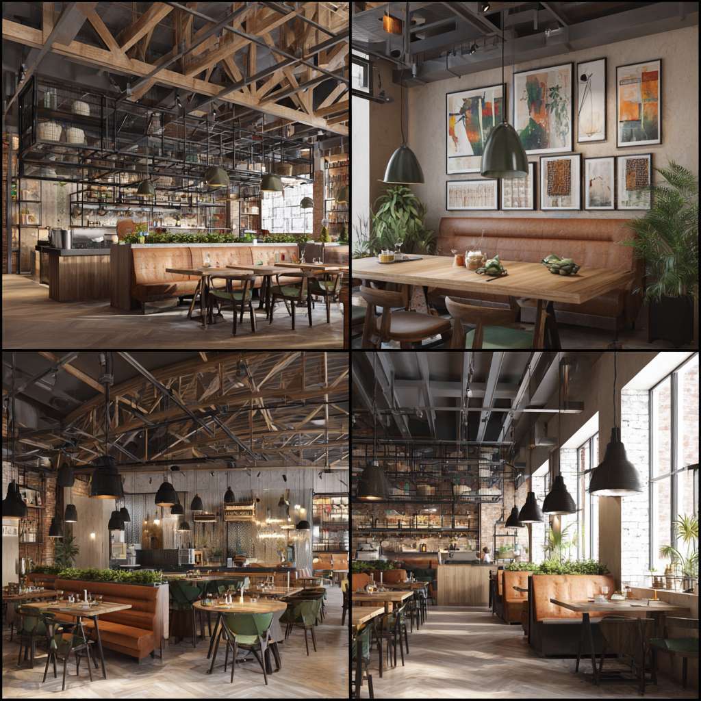 帮我做五张真实酒店餐厅早餐宣传实拍照片 --ar 1:1 --v 7 --stylize 100 --fast --no 水印