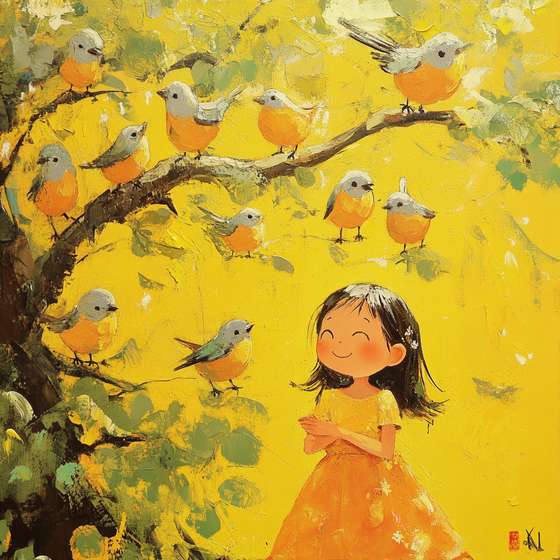 手机用户3506的文生图作品《平原绘本画风以黄色为主》 - 新片场AI创作