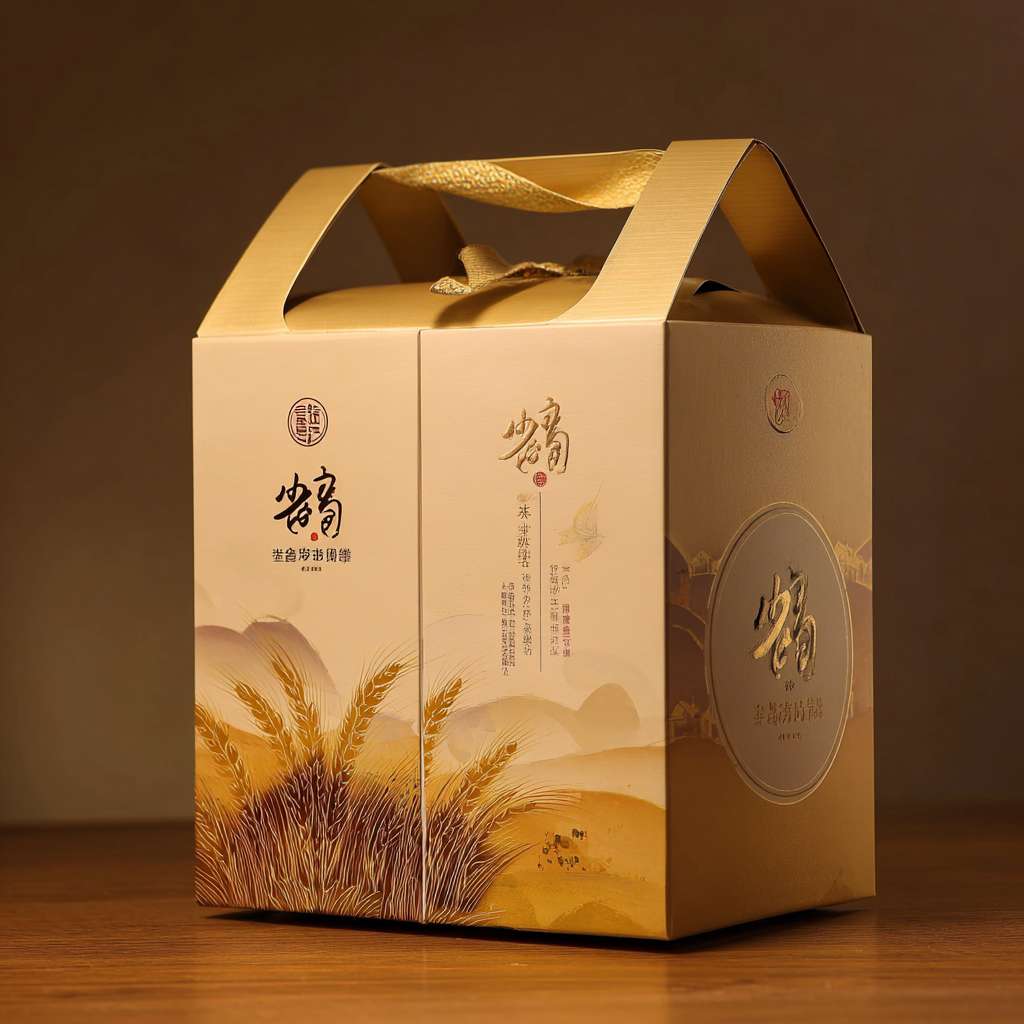 裕道府「黄金麦源」面粉包装效果图设计说明
主题:自然奢华 × 河套产地溯源
1. 整体风格
材质:哑光牛皮纸盒 + 局部烫金/浮雕工艺
形状:方正盒型(5kg手提式,顶部预留握把凹槽)
2. 正面视觉
上半部分:
透明开窗:椭圆形亚克力窗口,露出内部面粉实物(强调粉质细腻、无添加的乳白色)。
品牌标识:左上角烫金“裕道府”LOGO,字体采用书法体+现代衬线结合。
下半部分:
主视觉插画:手绘河套平原麦田,金色麦穗随风摇曳,远处阴山山脉轮廓+黄河水元素,色调为秋收黄+雾霾蓝(天空)。
产品名:居中大字“黄金麦源”,下方小字“内蒙古河套平原硬红麦·5kg”。
3. 侧面设计
左侧:
卖点图标:
🌾 北纬40°黄金产区
☁️ 低速研磨·零添加
🏆 蛋白质≥13.5%
右侧:
产地故事:简笔地图标出河套平原位置,配文案“黄河水滋养·一年一季麦”。
4. 顶部/底部细节
顶部:烫金麦穗图案环绕手提口。
底部:成分表、保质期、溯源二维码(扫码可看麦田实景)。
5. 配色与字体
配色:
主色:浅驼色(牛皮纸本色)+ 香槟金
辅助色:深褐(文字)、乳白(面粉色透出)
字体:
标题:衬线体(如思源宋体加粗)
正文:无衬线体(如HarmonyOS Sans) --ar 1:1 --v 7 --stylize 100 --fast --no 水印