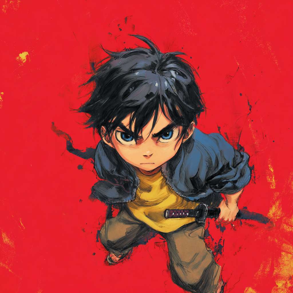 动漫霸道少年 --ar 1:1 --v 7 --stylize 100 --fast --no 水印