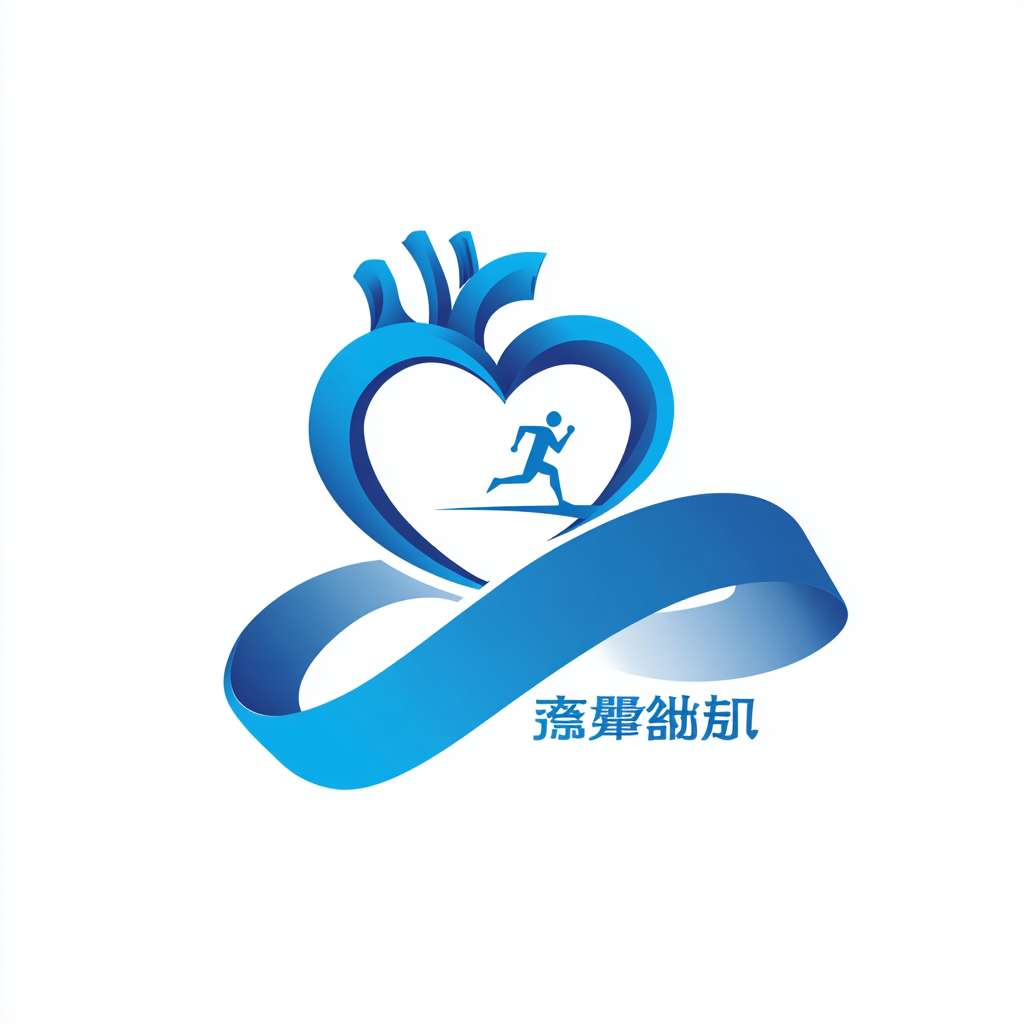 请帮我设计一个参加大学生创新大赛使用的logo，主题是运动锻炼促进心脏健康。里面要有肌肉和心脏，以抽象心脏轮廓为主体，外围包裹一条流畅的肌肉带（简化如缎带），整体线条圆润无棱角，传递「肌肉守护心脏」的核心理念，心脏的轮廓是中空的，里面有运动中的人。旁边不要有文字 --ar 1:1 --v 7 --stylize 100 --fast --no 水印