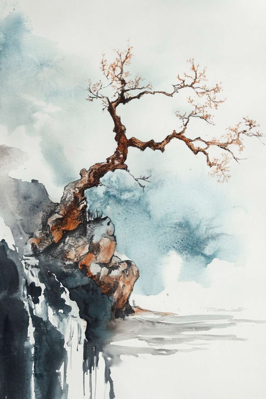 水彩水墨 --ar 2:3 --v 6.1 --stylize 100 --fast
