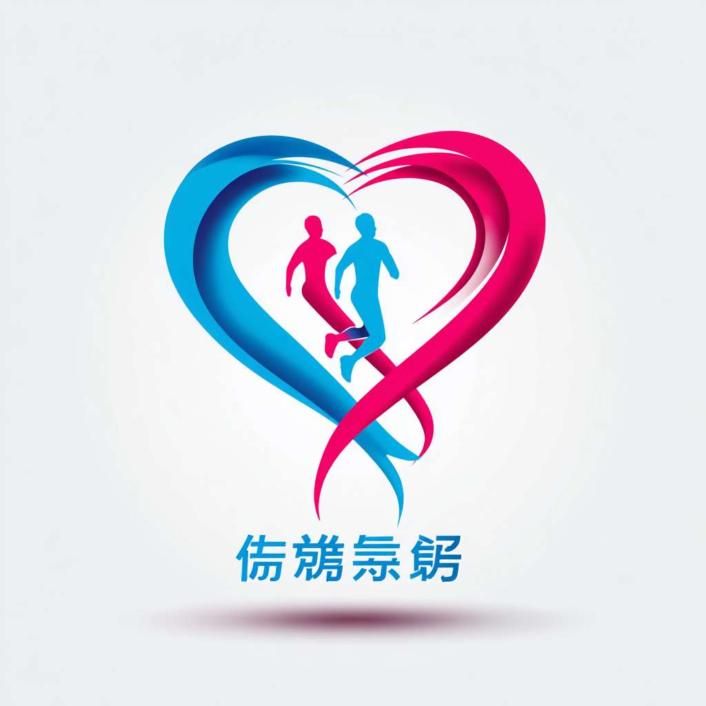 请帮我设计一个参加大学生创新大赛使用的logo，主题是运动锻炼促进心脏健康。里面要有肌肉和心脏，以抽象心脏轮廓为主体，外围包裹一条流畅的肌肉带（简化如缎带），整体线条圆润无棱角，传递「肌肉守护心脏」的核心理念，心脏的轮廓是中空的，里面有运动中的人。旁边不要有文字 --ar 1:1 --v 7 --stylize 100 --fast --no 水印