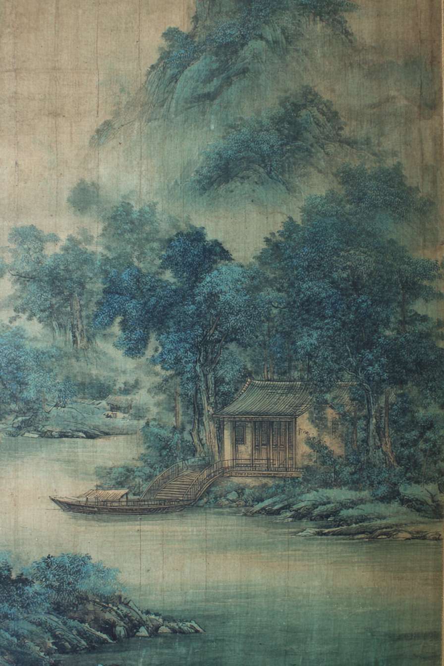 江南水乡、王肇民睡彩画风格、留白，小桥流水 --ar 2:3 --v 7 --stylize 100 --fast --no 水印
