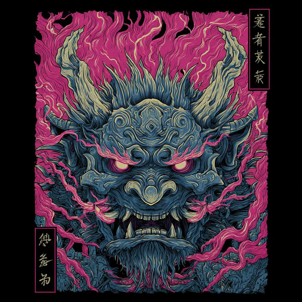 魔神 --ar 1:1 --v 7 --stylize 100 --fast --no 水印
