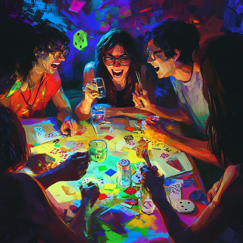 聚会玩游戏 --ar 1:1 --v 6.1 --stylize 100 --fast