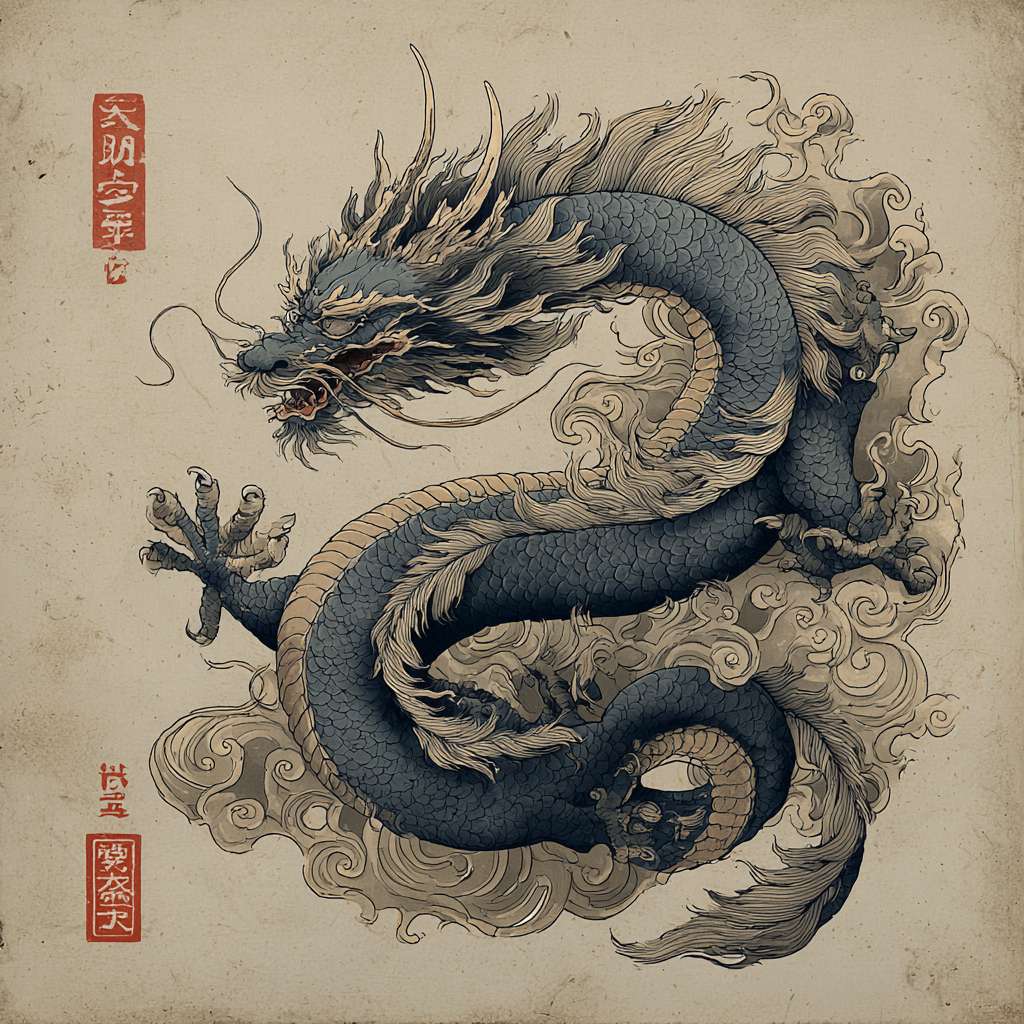 生成一张中国的龙 --ar 1:1 --v 7 --stylize 100 --fast --no 水印