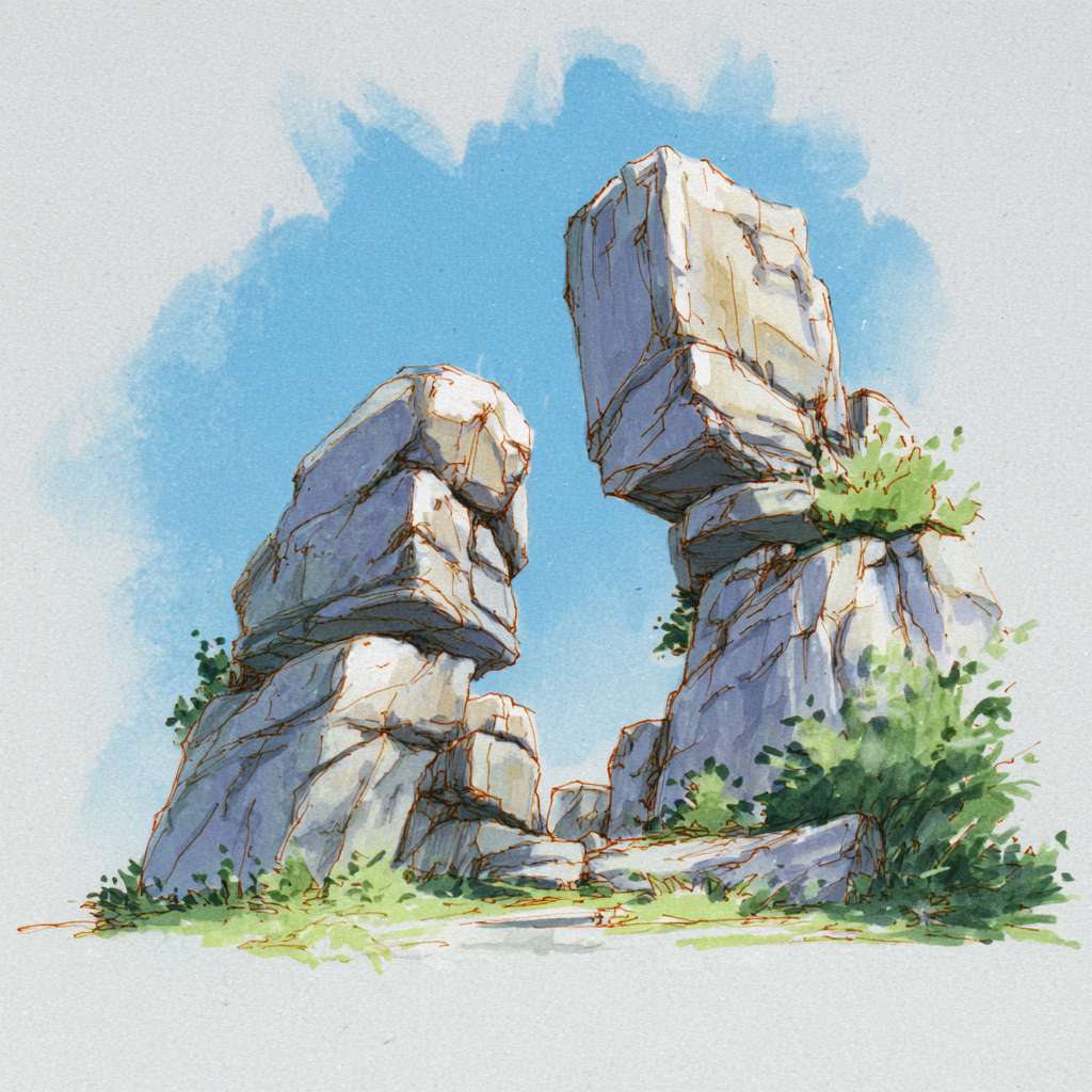 生成手绘风石头，要求自然生成的石头，很小，不是很高，有颜色，没有背景，是很普通的石头，手绘风，俯视视角，简约风，线条较粗 --ar 1:1 --v 7 --stylize 100 --fast --no 水印