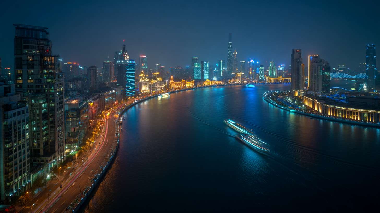 上海中秋节城市月夜唯美风光 --ar 16:9 --v 7 --stylize 100 --fast --no 水印
