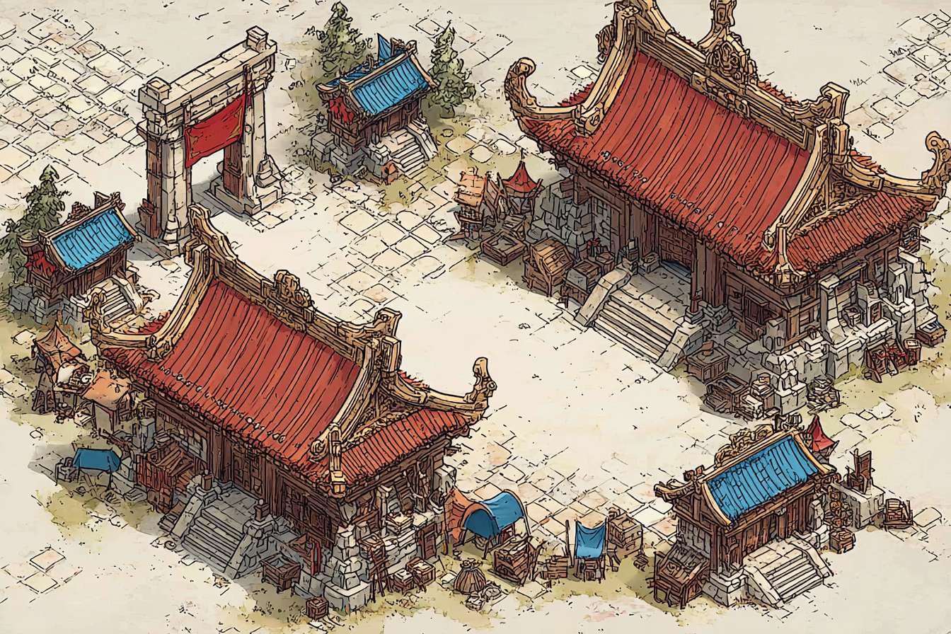https://img-xpc-mj0.xpccdn.com/prod/txt2img/144f5ec5-9a55-4be7-9749-c0984c71c99f/5e9f5d0e-417f-42b8-989d-05ef72a9c695_0_2.png~tplv-5yakomv5zn-auto-v1%3A1024%3A0%3Aq75.jpg 生成类似风格的战国时期建筑，空白背景，俯视视角 --ar 3:2 --v 7 --stylize 100 --fast --iw 1 --sref https://img-xpc-mj0.xpccdn.com/prod/txt2img/96b61c3a-342f-422f-a5e9-39b32dc574c7/ab983f11-d845-473e-b81b-8a352f21f7cf_0_0.png~tplv-5yakomv5zn-auto-v1%3A1024%3A0%3Aq75.jpg https://img-xpc-mj0.xpccdn.com/prod/txt2img/90ebc8c3-a77e-4a22-857b-e8fd3136ba5b/19d8bffe-75a0-47e5-8e6a-b367a0780b8e_0_3.png~tplv-5yakomv5zn-auto-v1%3A1024%3A0%3Aq75.jpg::10 --sw 550 --no 水印