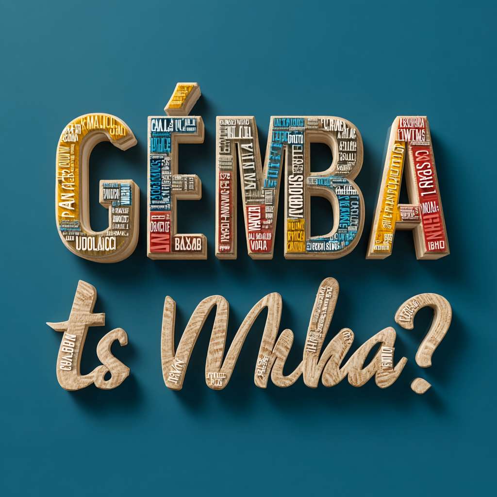 用 "What is GEMBA?"输出一张图，纯色背景，立体文字，立体文字内用全球各个城市的元素，输出比列为16:9 --ar 1:1 --v 7 --stylize 100 --fast --no 水印