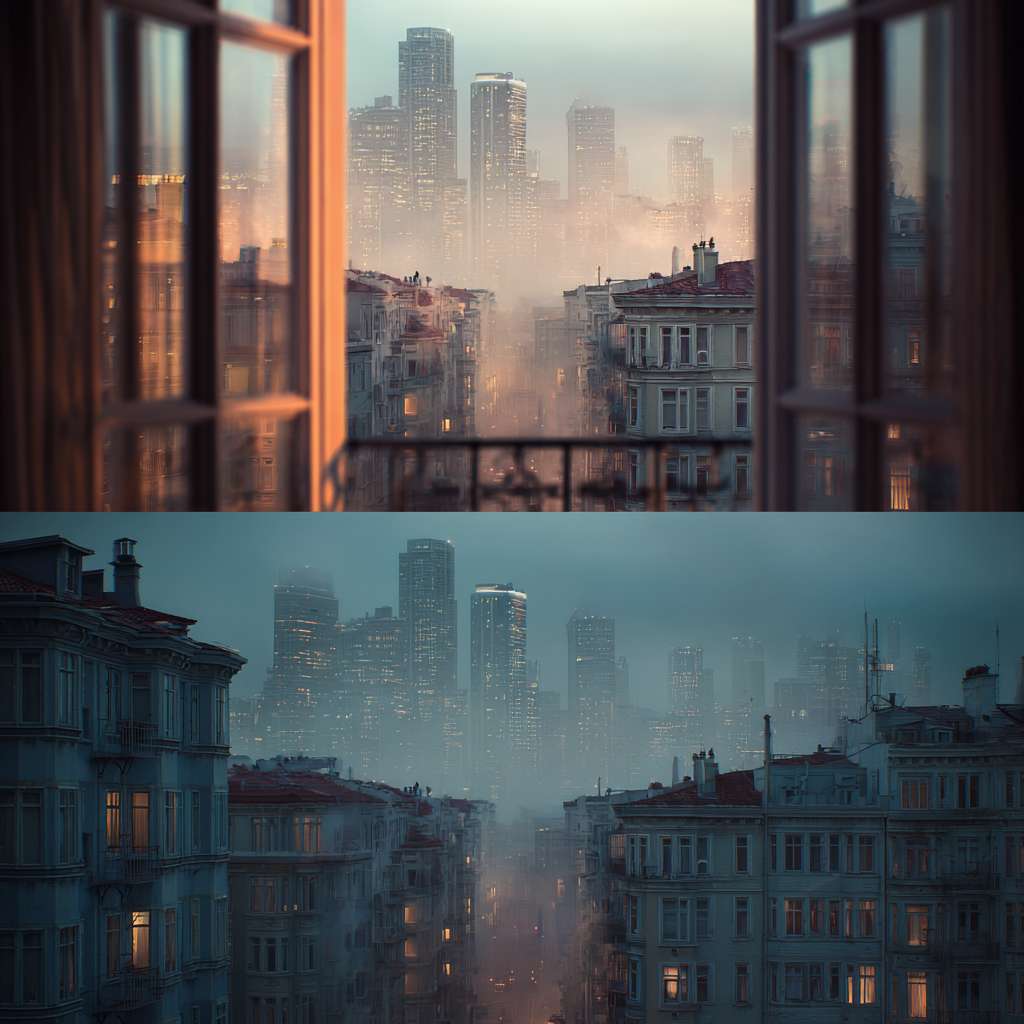 洁净的窗户特写和大景图片，二十个图片 --ar 1:1 --v 7 --stylize 100 --fast --no 水印