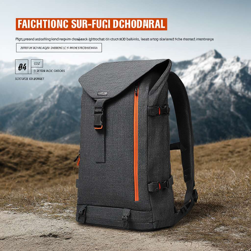 参考知识
个性指令
深度思考
304/5000

A fashionable and modern foldable solar backpack designed specifically for hiking, with a 45 degree viewing angle, solar panels unfolded like wings, black monocrystalline panels, rubber edges, dark gray backpack with orange zipper, USB-C interface on the top, outdoor mountain background, natural light, rich details, and product photography 
“一款时尚、现代的可折叠太阳能背包，专为徒步旅行设计，45度视角，太阳能板展开如翼，黑色单晶板，橡胶边缘，深灰色背包配橙色拉链，顶部配有USB-C接口，户外山景背景，自然光线，细节丰富，产品摄影风格” --ar 1:1 --v 7 --stylize 100 --fast --no 水印