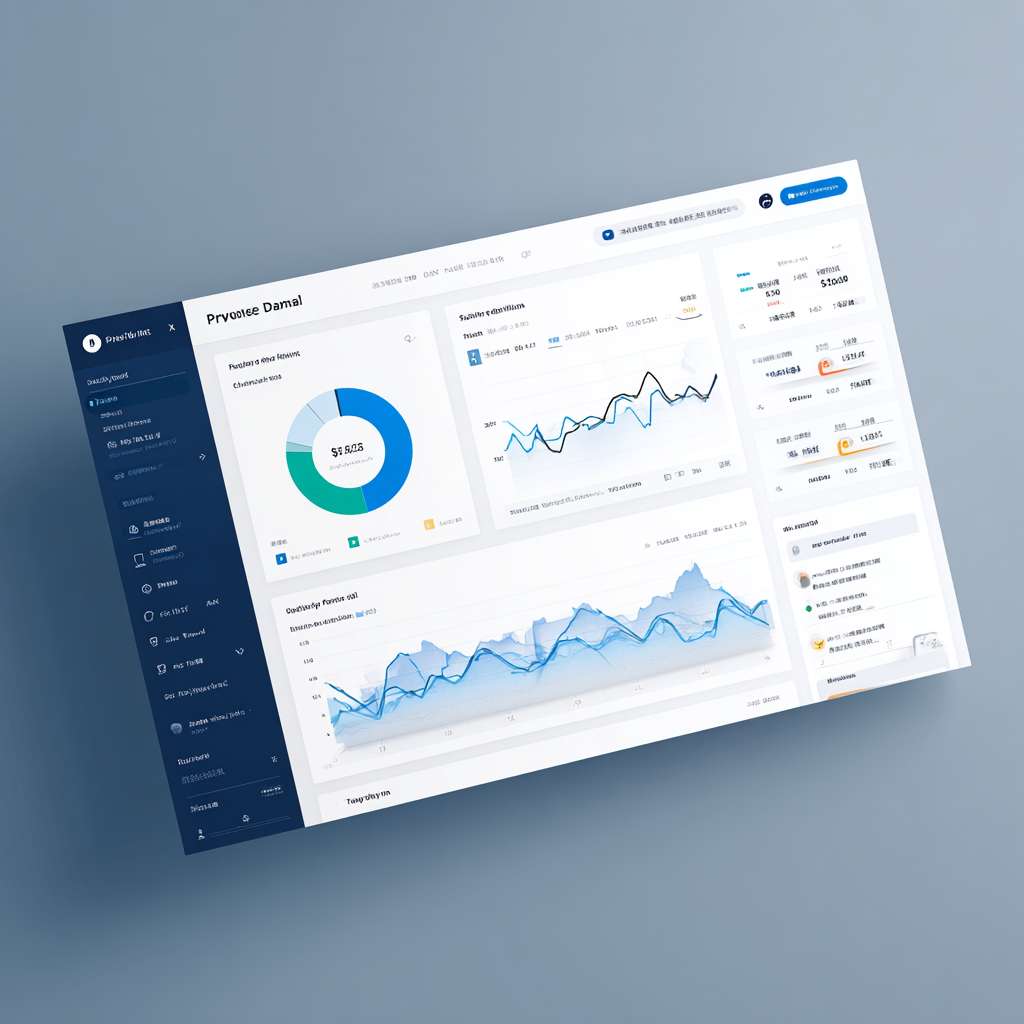 A web dashboard titled "Privacy Wall Parental Control Panel", showing pie chart of risk distribution and line graph of risk trends, with parental control settings including keyword filtering and risk level sliders, clean blue and white interface, data visualization, modern web design，replace the all text with Chinese --ar 1:1 --v 7 --stylize 100 --fast