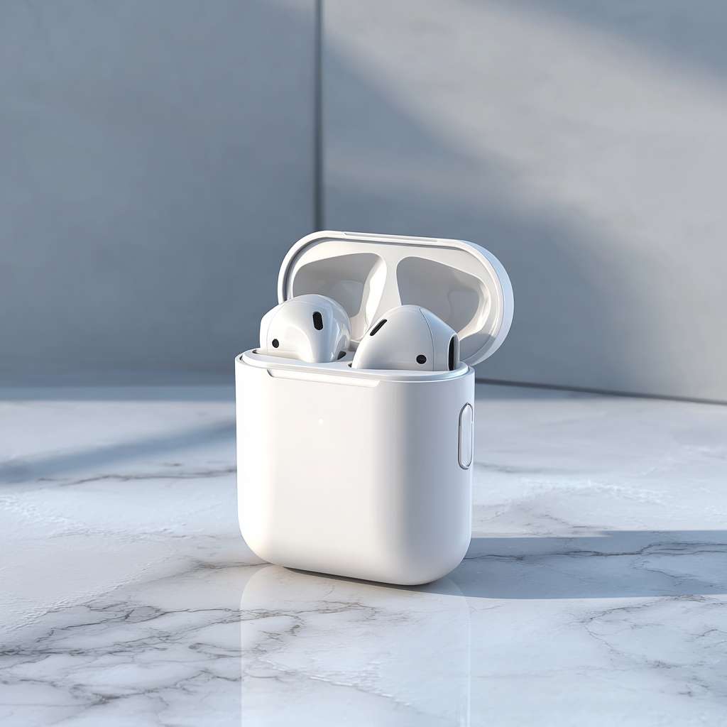 TWS耳机与充电仓
Prompt(英文): Product photography of sleek white TWS Bluetooth earphones nestled in a minimalist charging case on a marble background, clean design, soft lighting, hyper-realistic, 8k
中文描述: 产品摄影,纯白色时尚TWS蓝牙耳机置于极简风格的充电仓中,背景为大理石纹,设计干净,光线柔和,超现实主义,8K画质。
智能家居控制中心
Prompt(英文): A modern living room smart home ecosystem, a smartphone screen controlling a Bluetooth smart bulb, Bluetooth speaker, and smart thermostat, cozy afternoon light, stylish interior design
中文描述: 现代客厅智能家居生态系统,手机屏幕正控制着蓝牙智能灯泡、蓝牙音箱和智能恒温器,舒适的午后光线,时尚的室内设计。
智能穿戴与健康 --ar 1:1 --v 7 --stylize 100 --fast --no 水印