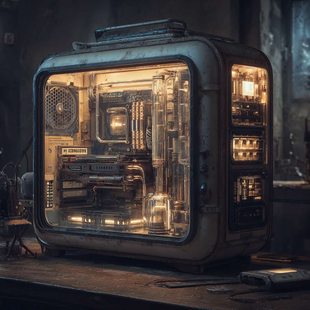 把这个机箱融入整体里 --ar 1:1 --v 7 --stylize 100 --fast --no 水印