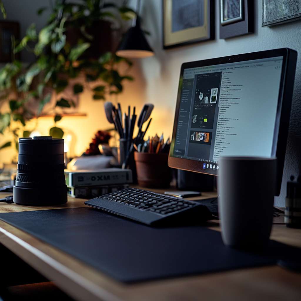 Daily desk update algorithm: 1) Remove object at Fibonacci position 2) Add new item with matching tonal value (ΔE≤3) 3) Adjust spacing to maintain 1.618 ratio, document with 50mm f/4 macro lens, apply -10 vibrance in Lightroom --ar 1:1 --v 6.1 --stylize 100 --fast --no duplication