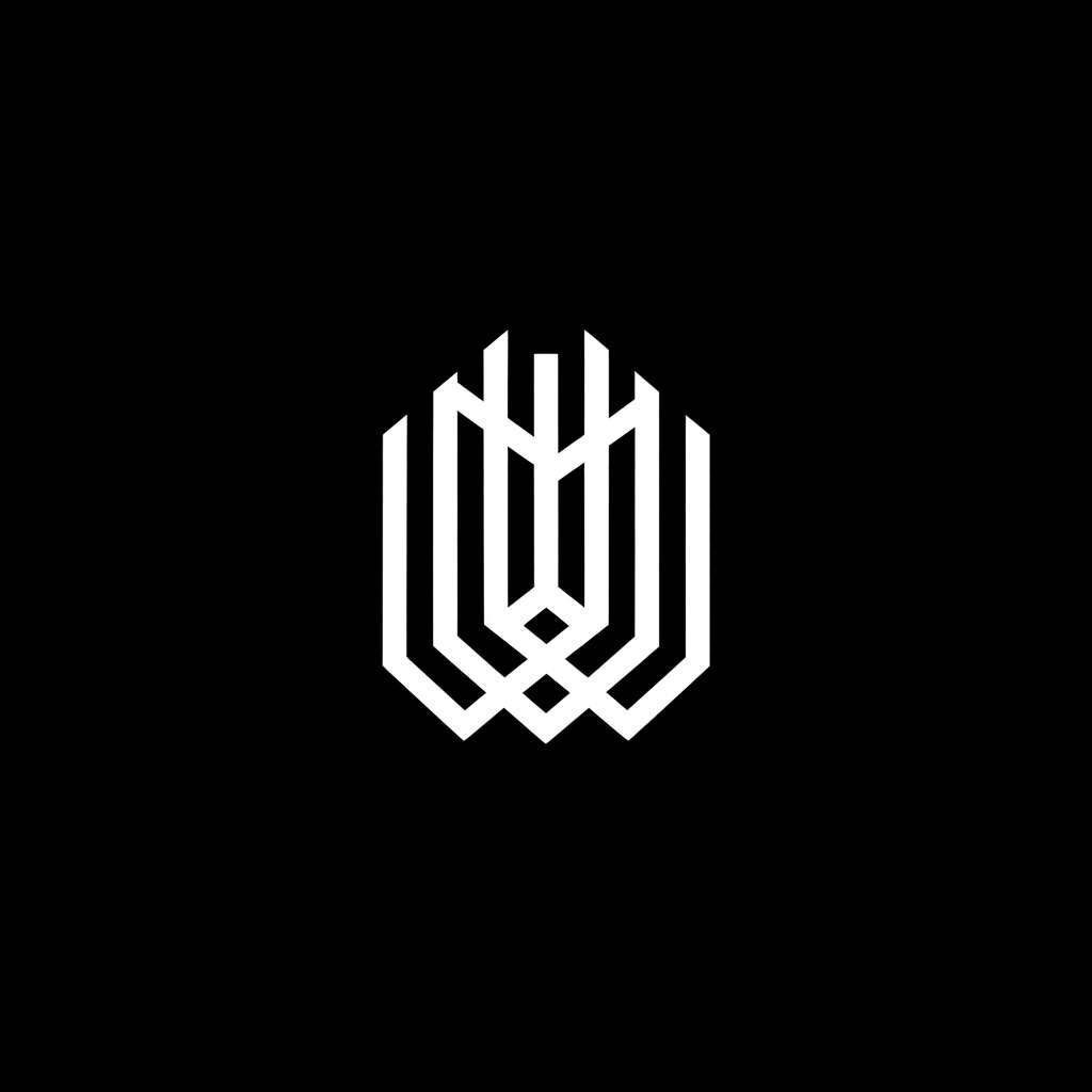 风铃吉他 4字生成一个logo 要求简单简洁 个性有创意 白底黑字 --ar 1:1 --v 7 --stylize 100 --fast --no 水印