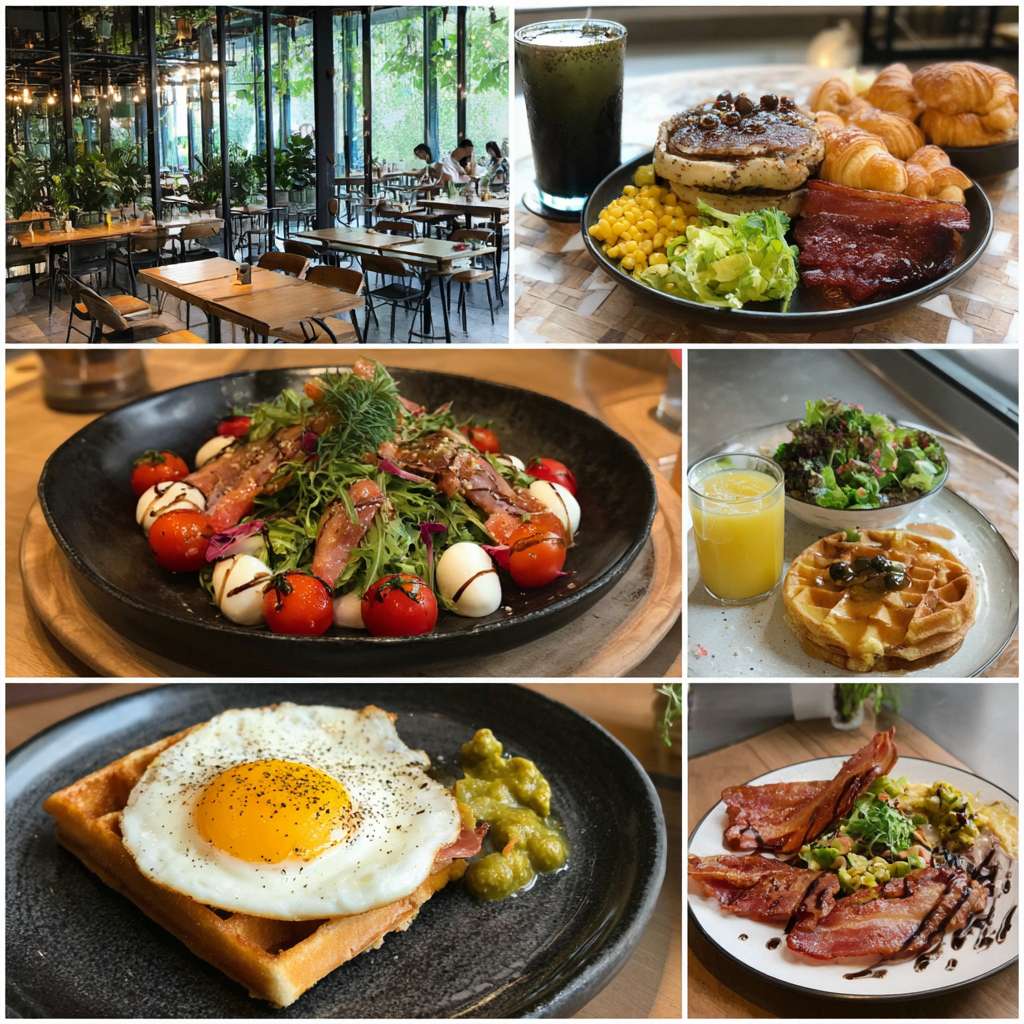 帮我做五张真实酒店餐厅早餐宣传实拍照片 --ar 1:1 --v 7 --stylize 100 --fast --no 水印