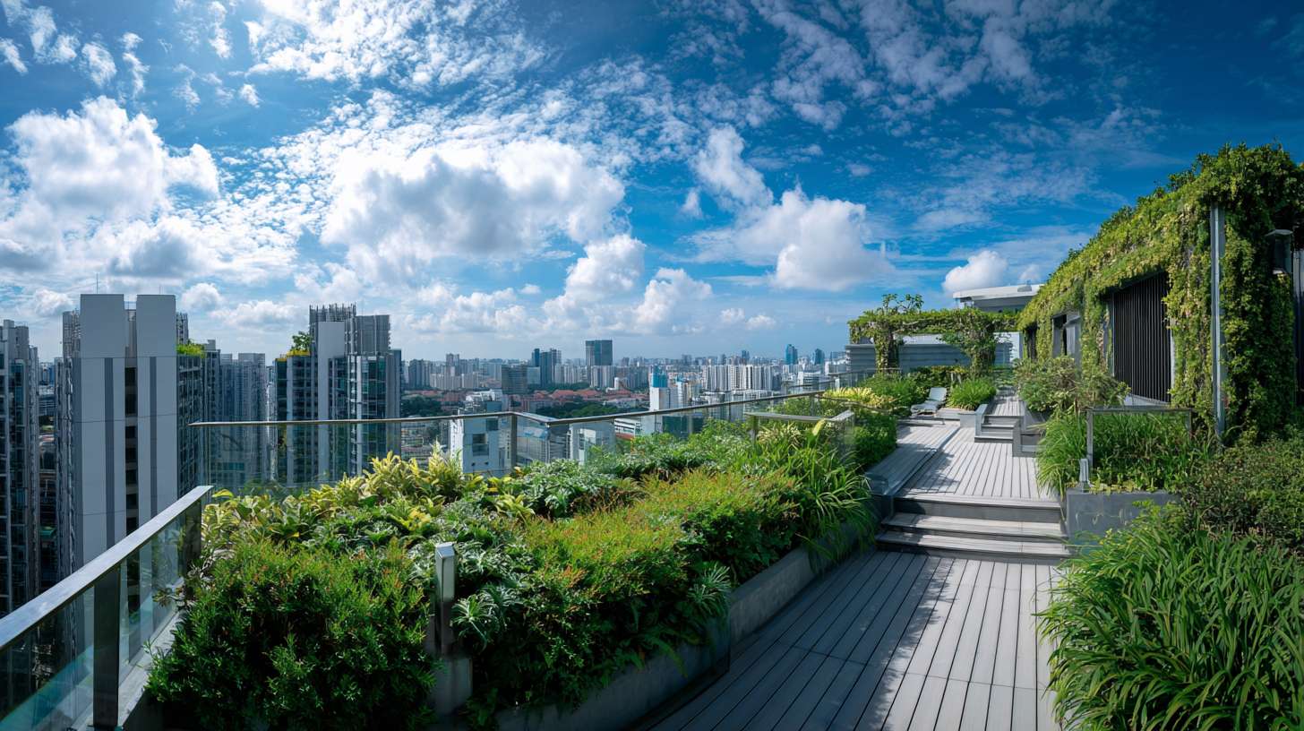 住宅楼顶远望蓝天白云去掉绿植天空多一点 --ar 16:9 --v 7 --stylize 100 --fast --no 水印