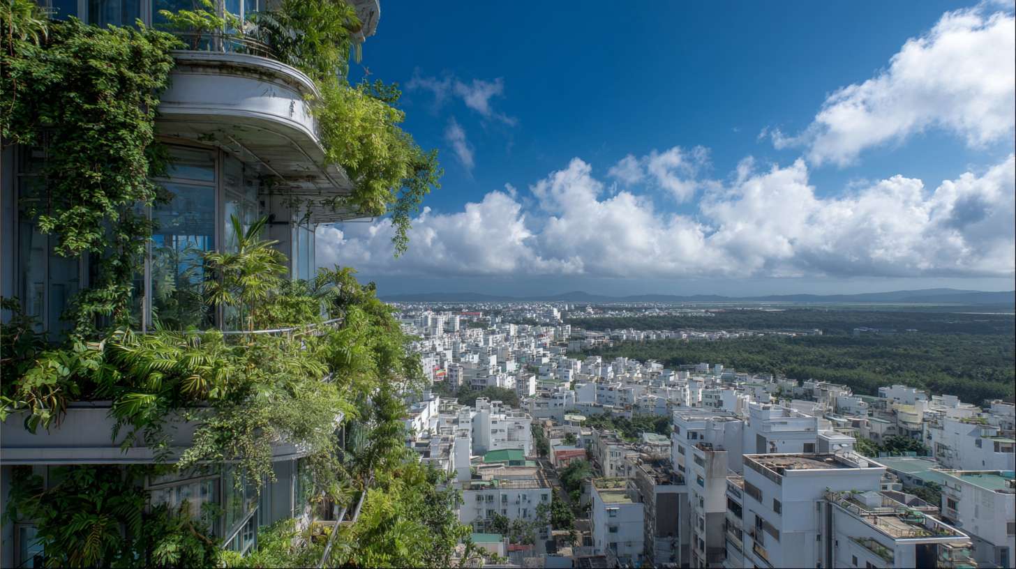 住宅楼顶远望蓝天白云去掉绿植天空多一点 --ar 16:9 --v 7 --stylize 100 --fast --no 水印
