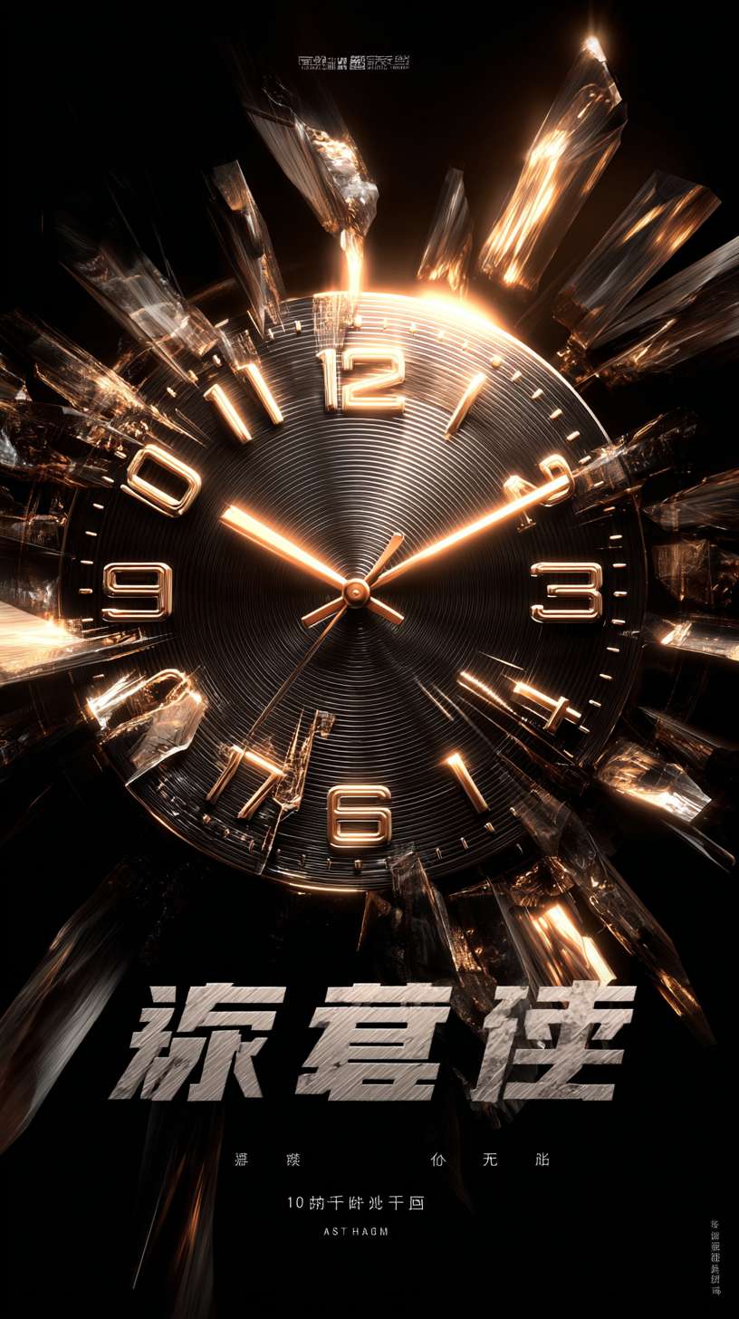 艺术字信息：立体字，正标题，副标题数字“3天”大中文字“10月业绩 转投倒计时 ”、字体创意造型，字体的是蜂窝造型，的边缘有光泽，有厚度，有创意，正面角度，高级审美，背景是时钟。有视觉冲击力体现紧迫感。
震撼的感觉有发光暖色调 --ar 9:16 --v 7 --stylize 100 --fast --no 水印